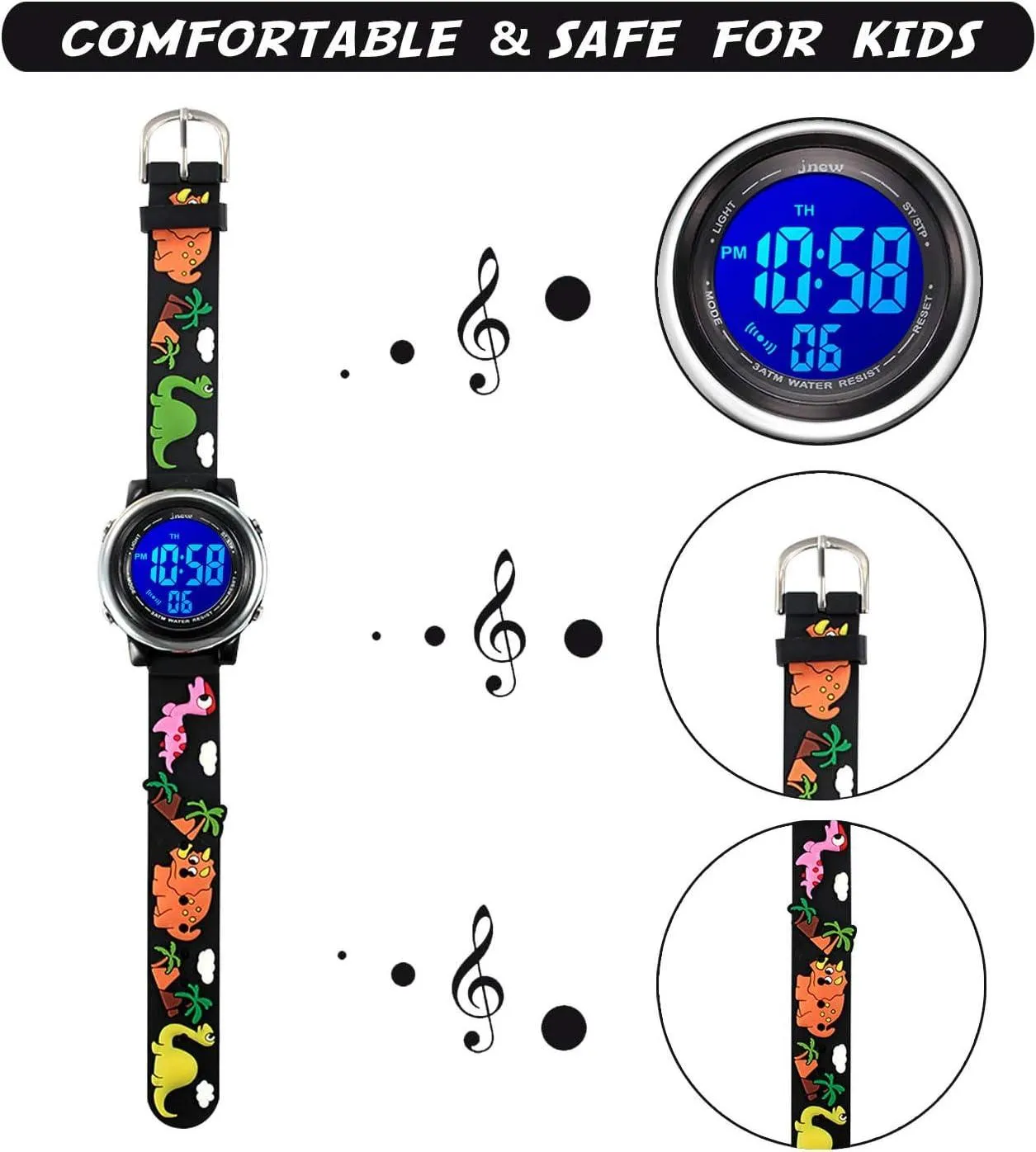 Cofuo Kids Digital Sport Waterproof Watch for Girls Boys, Kid Sports Outdoor LED Electrical Watches with Luminous Alarm Stopwatch Child Wristwatch