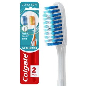 Colgate Gum Health Adult Toothbrush, Ultra Soft Bristles, 2 Count