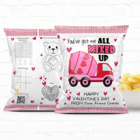 Construction Truck Personalized Valentine's Day Activity Treat Bags