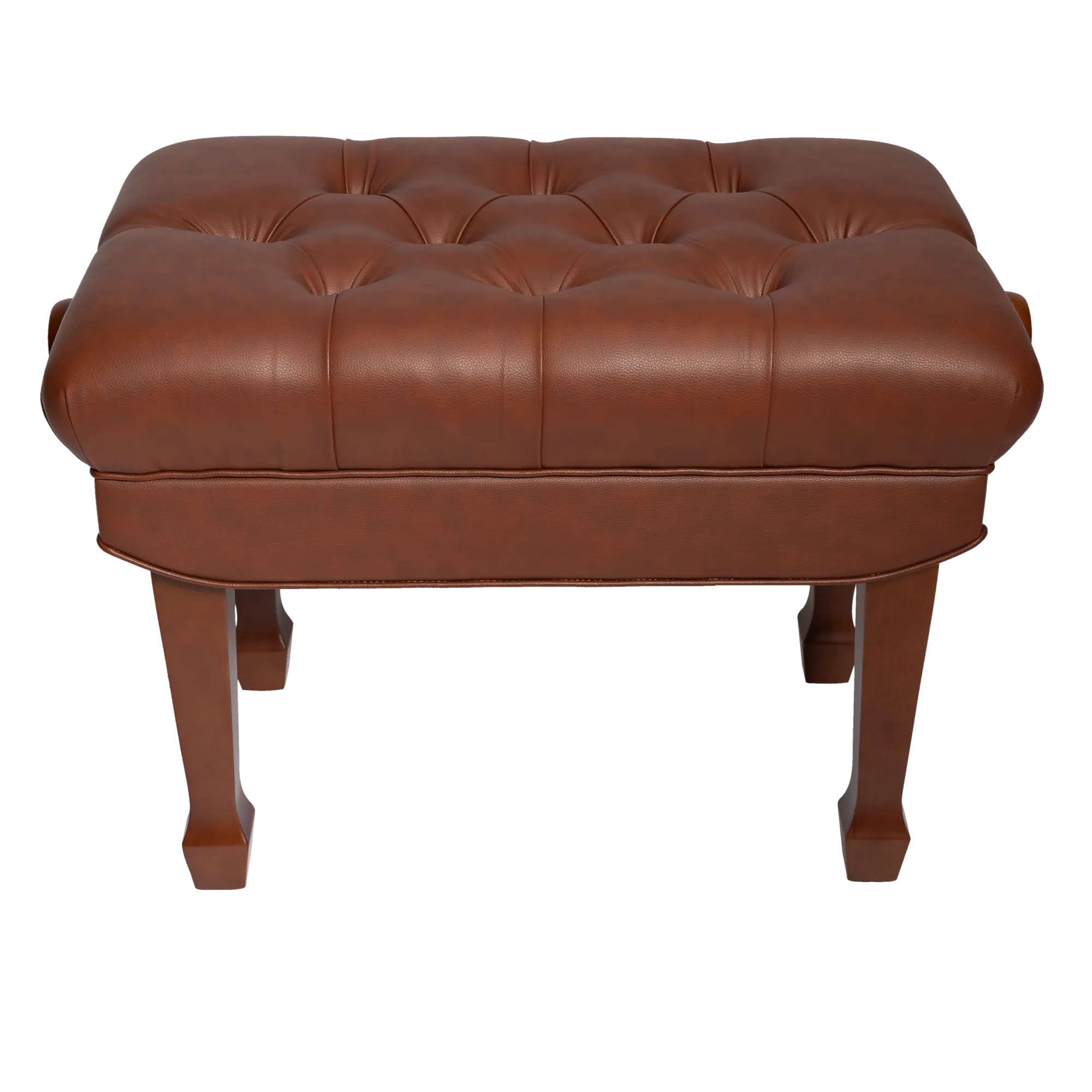 Crown Premium Skirted & Tufted Hydraulic Height Adjustable Piano Bench (Walnut)