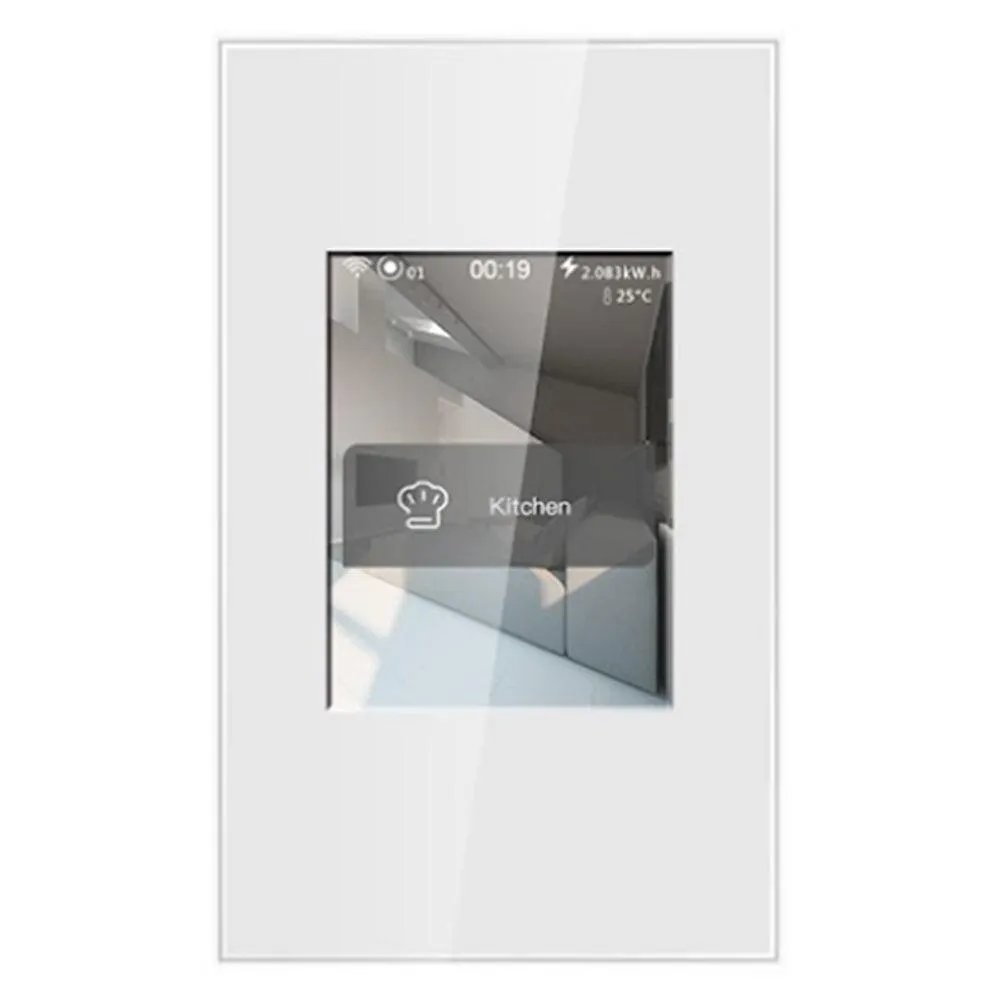 CTEC Smart Home: LCD 5 in 1 Multi-Function Wall Switch in Black or White (Google Assistant/ Alexa/ Home Assistant Compatible)