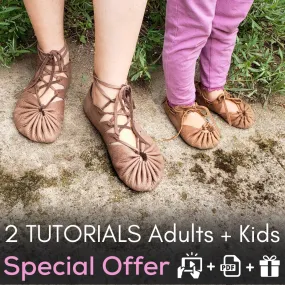 DIY ''Sun Sandals for Babies, Kids & Adults '' 2 PDF & Video Tutorials & Patterns