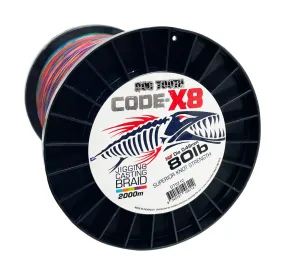 Dog Tooth Code X8 80lb Multicolour Braid - Electric Reel/Combo Special Price