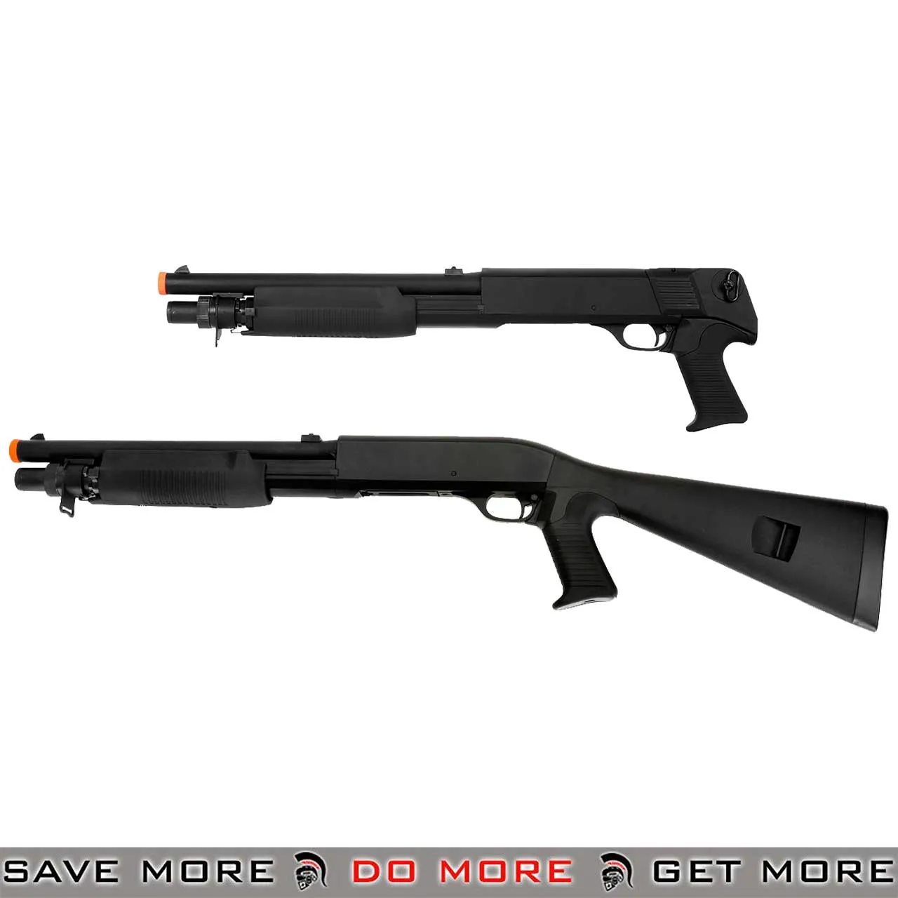 Double Eagle M56A Pump Action Tactical Airsoft Gun Tri-Shot Spring Powered Shotgun Long