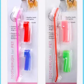 Double Head Soft Finger Toothbrush for Dogs and Cats