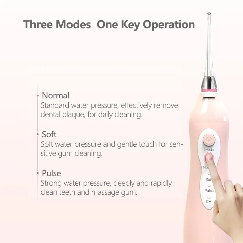 Electric Oral Irrigator Dental Water Flosser 3 Mode USB Rechargeable Family Travel Use Waterproof Water Jet Floss Teeth Cleaner 0ral irrigator