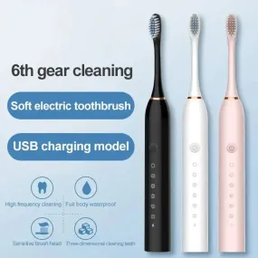 Electric Ultrasonic Toothbrush – Six-Speed, USB Charging