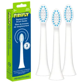 Firefly Sonic Replacement Brush Heads, Compatible with Play Action Toothbrush, 3 Pack