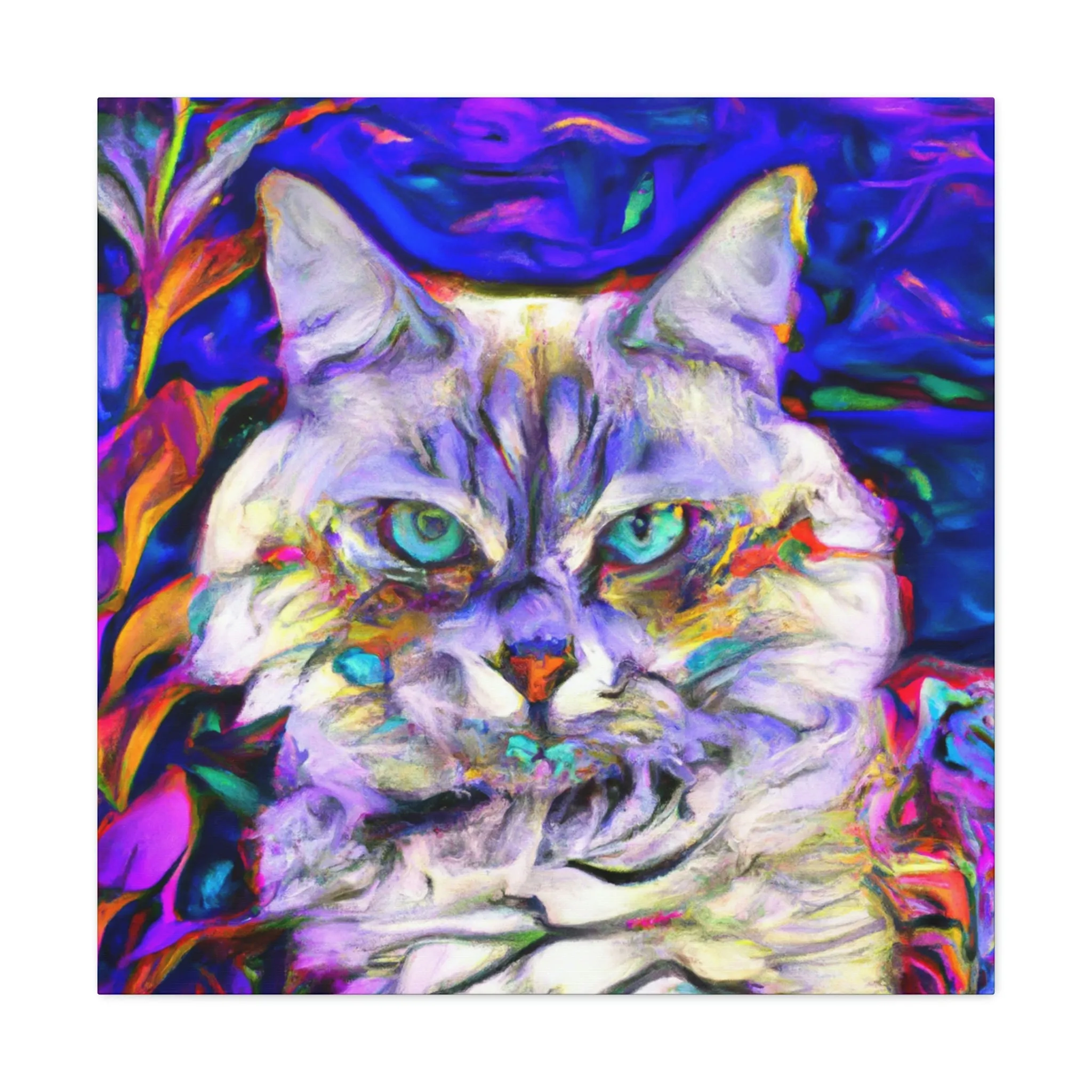 Floral Feline. - Canvas