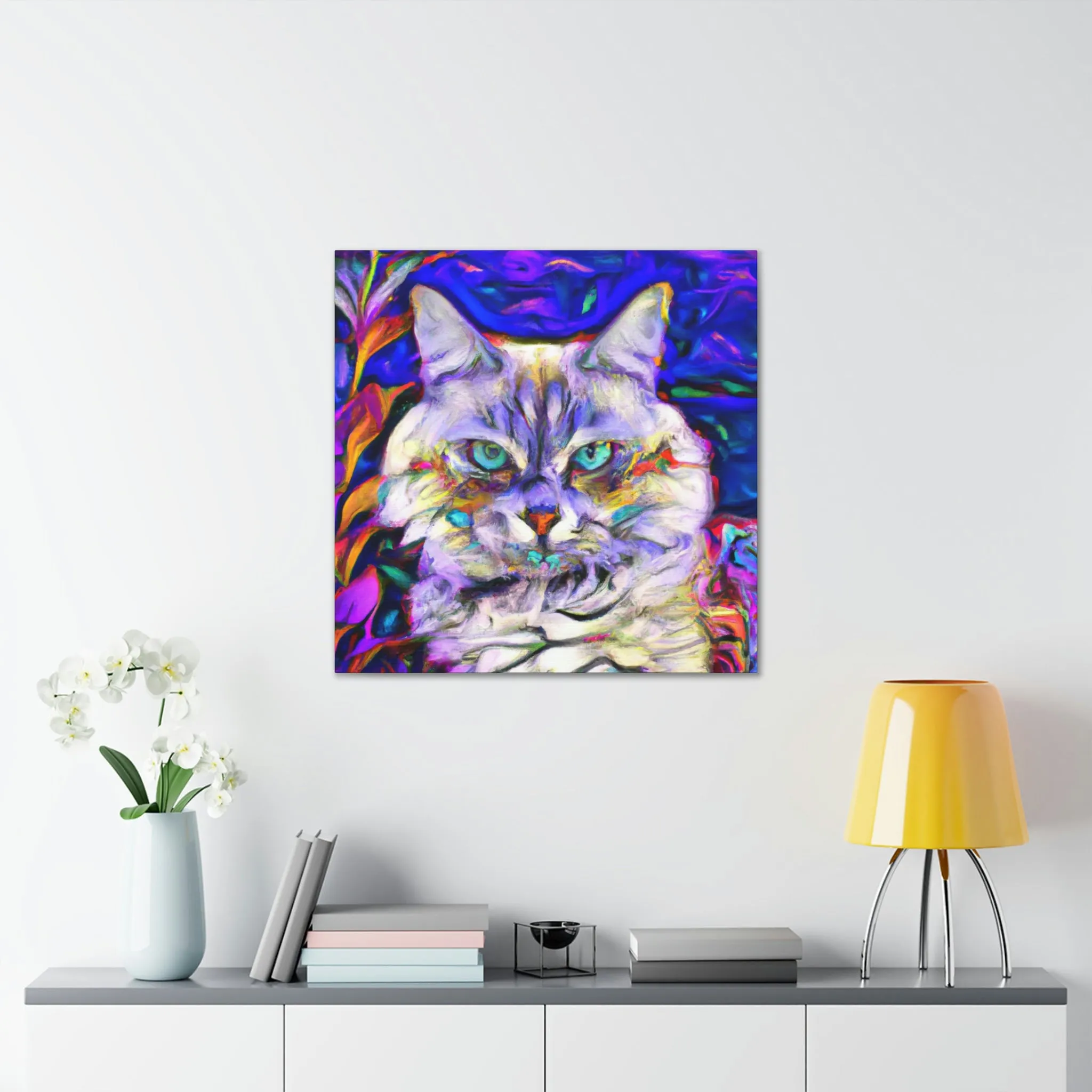 Floral Feline. - Canvas