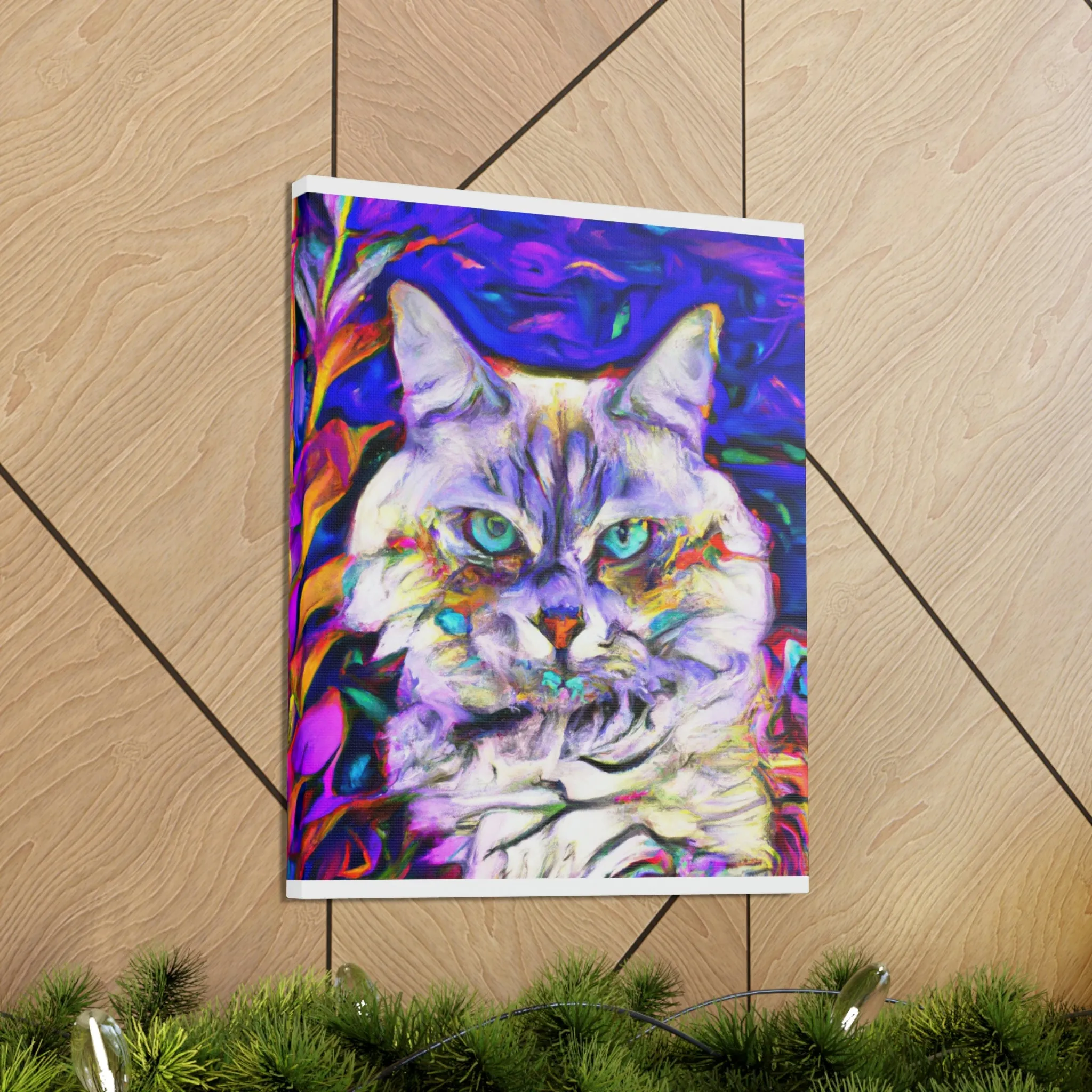 Floral Feline. - Canvas