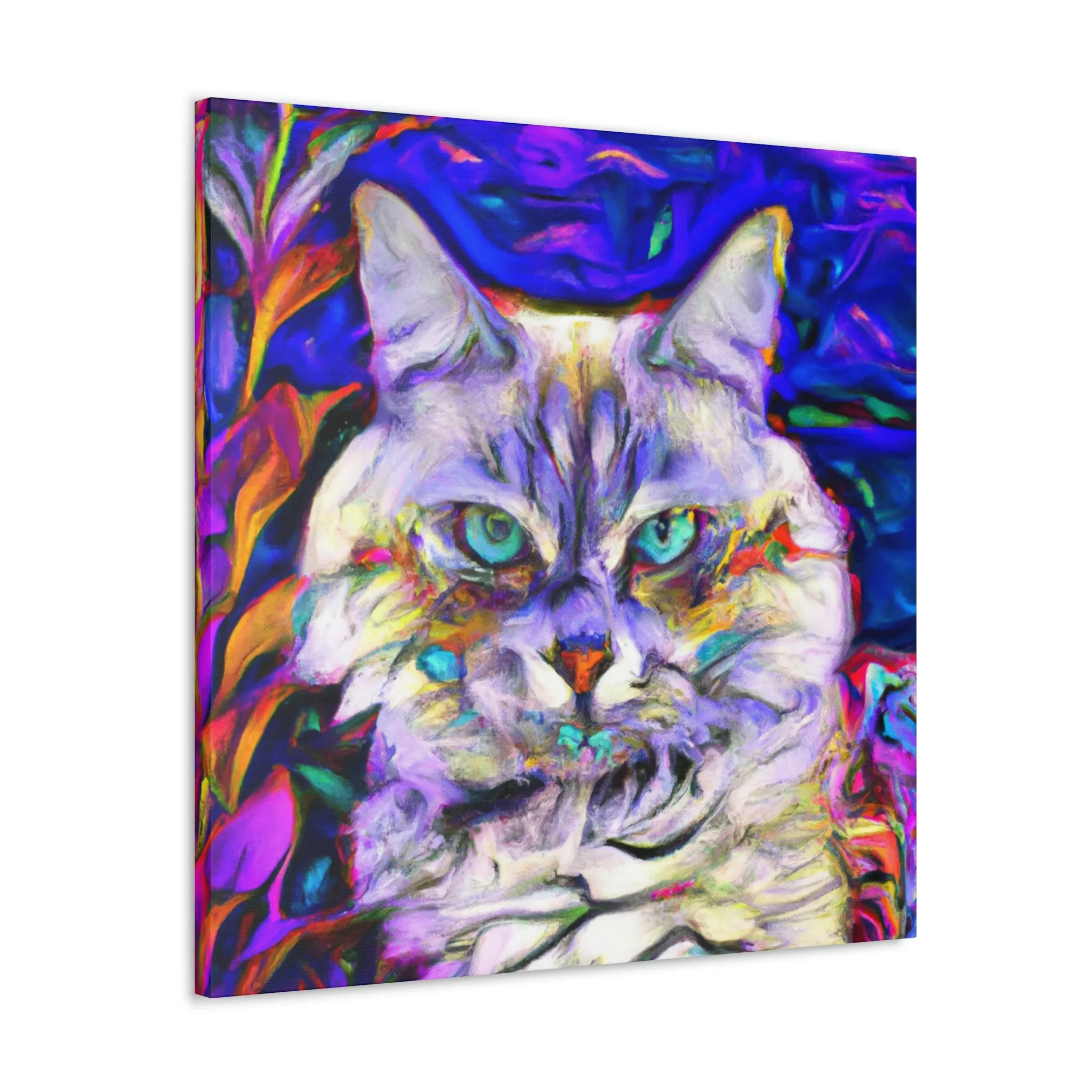 Floral Feline. - Canvas