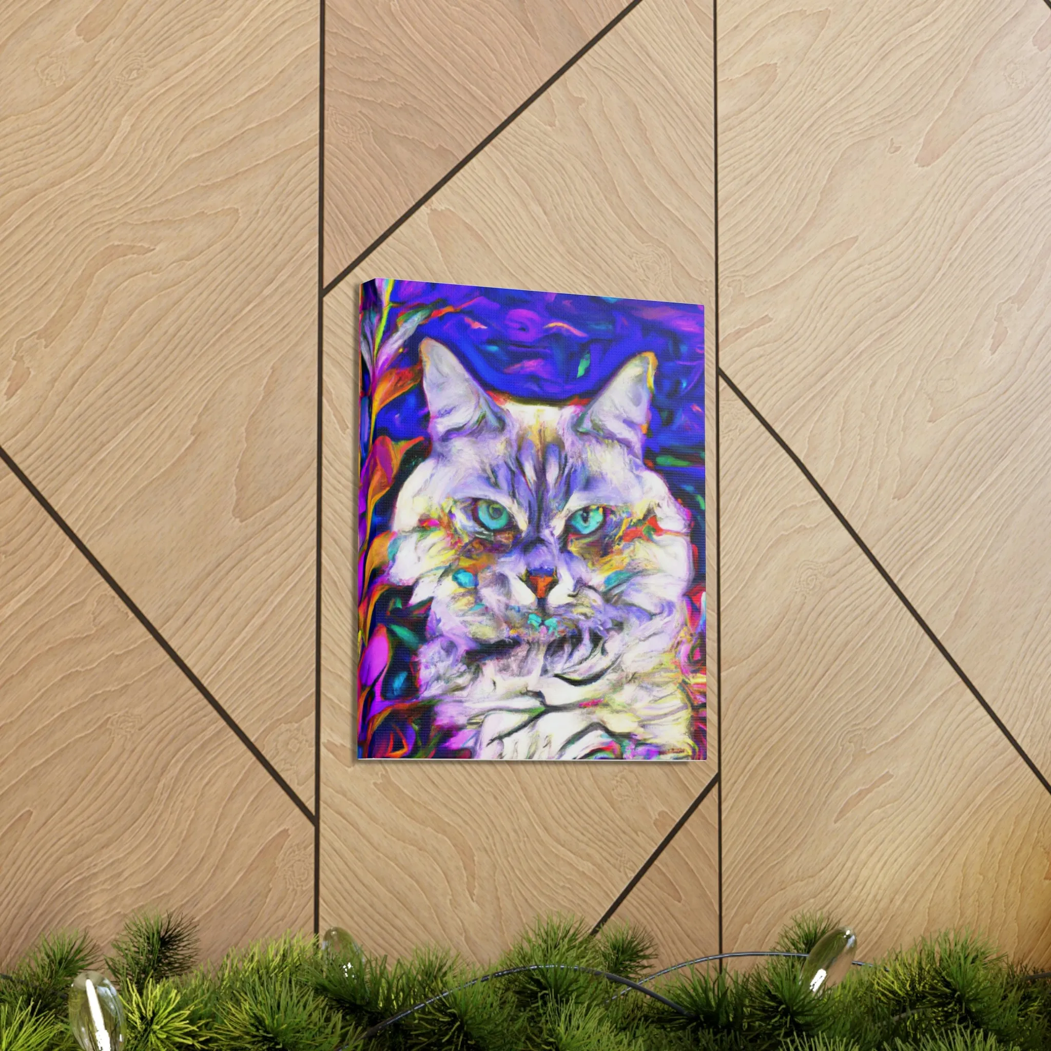 Floral Feline. - Canvas