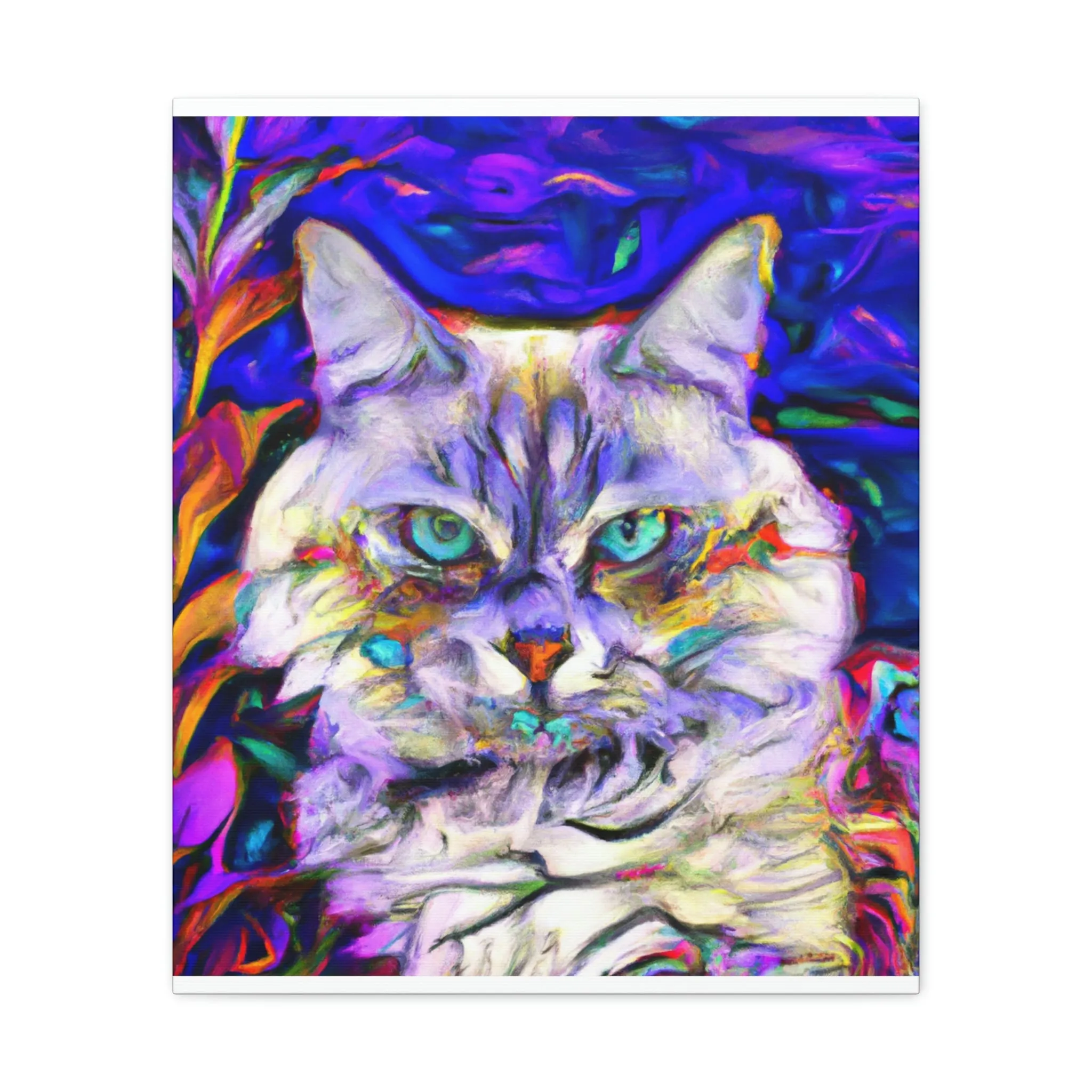 Floral Feline. - Canvas