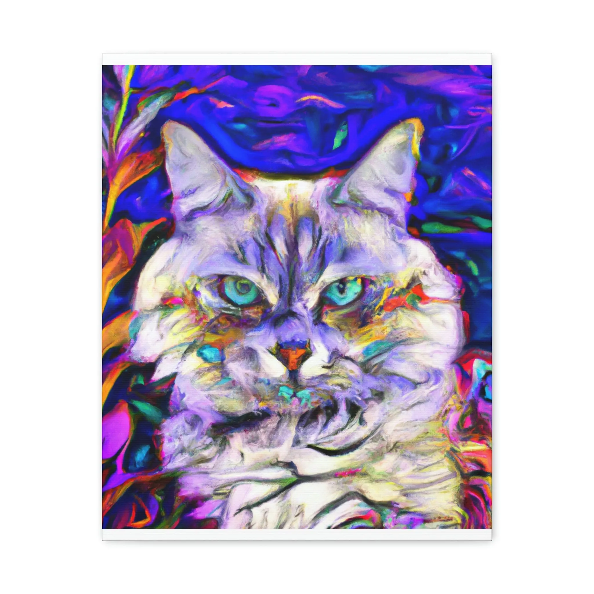 Floral Feline. - Canvas