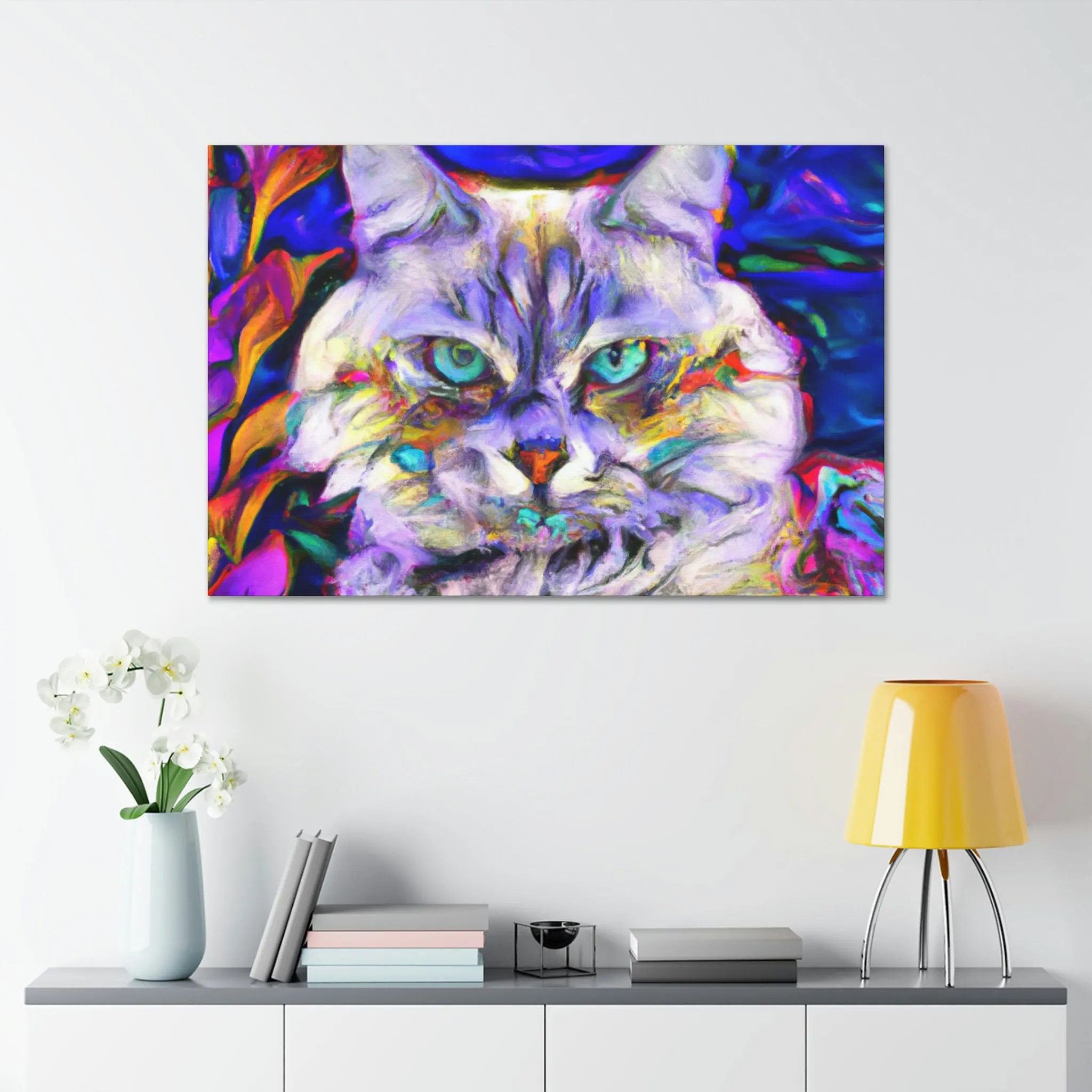 Floral Feline. - Canvas