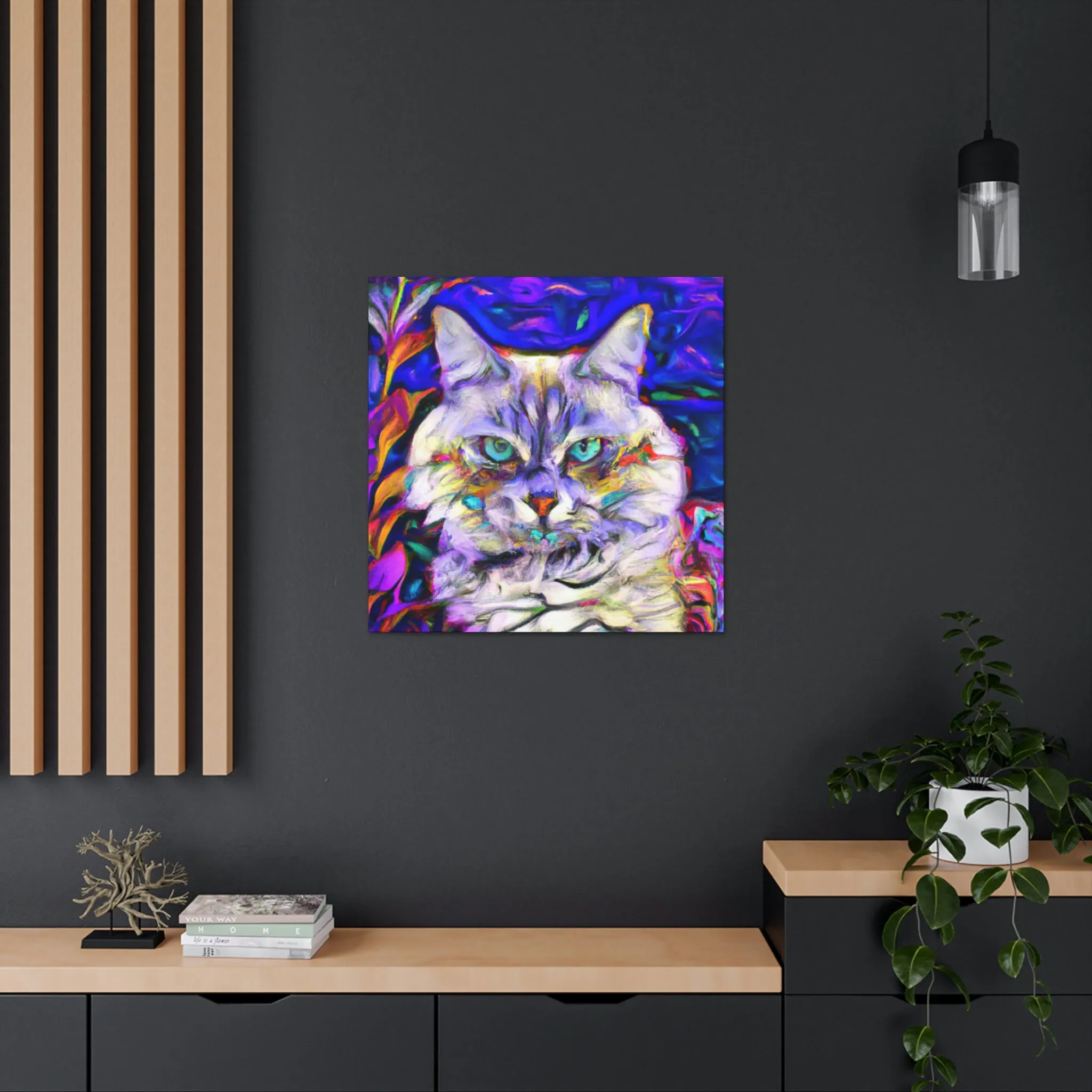 Floral Feline. - Canvas