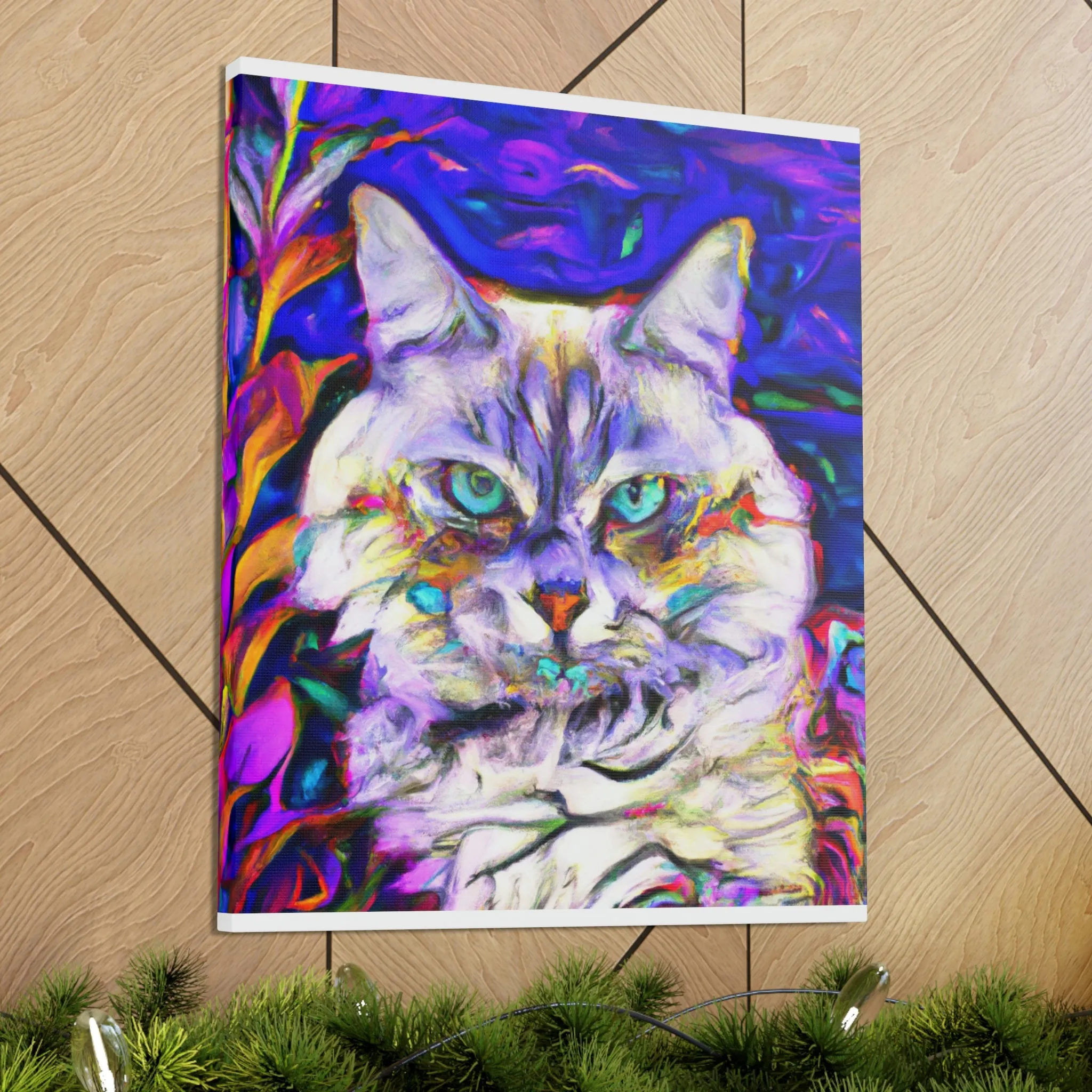 Floral Feline. - Canvas