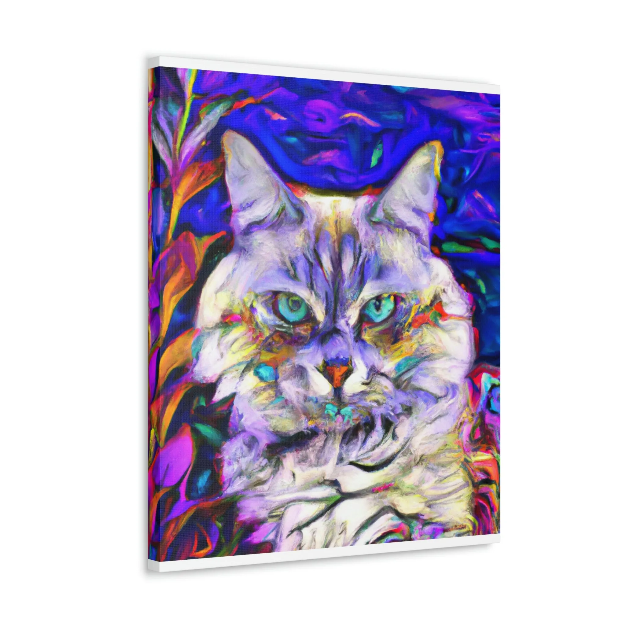 Floral Feline. - Canvas