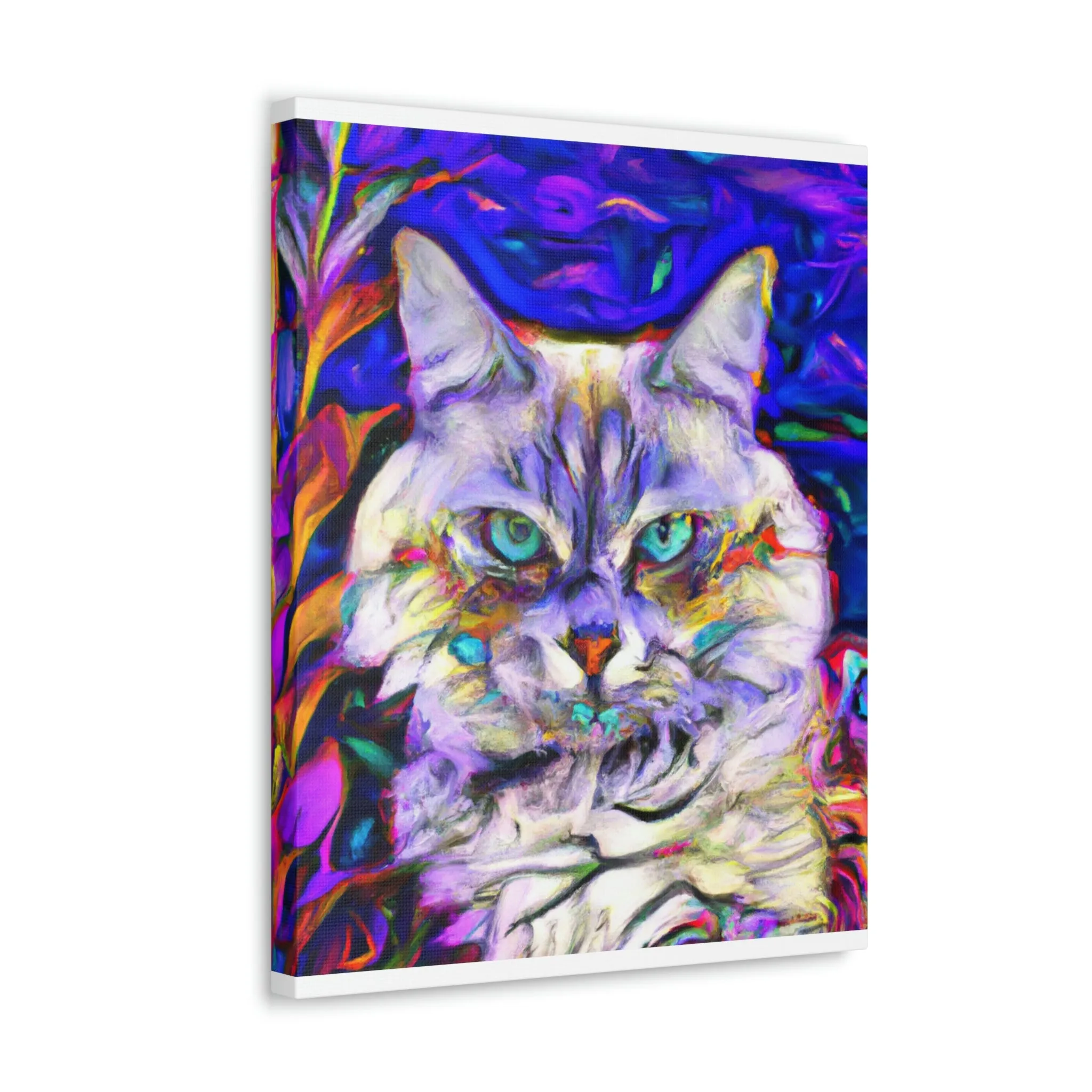 Floral Feline. - Canvas