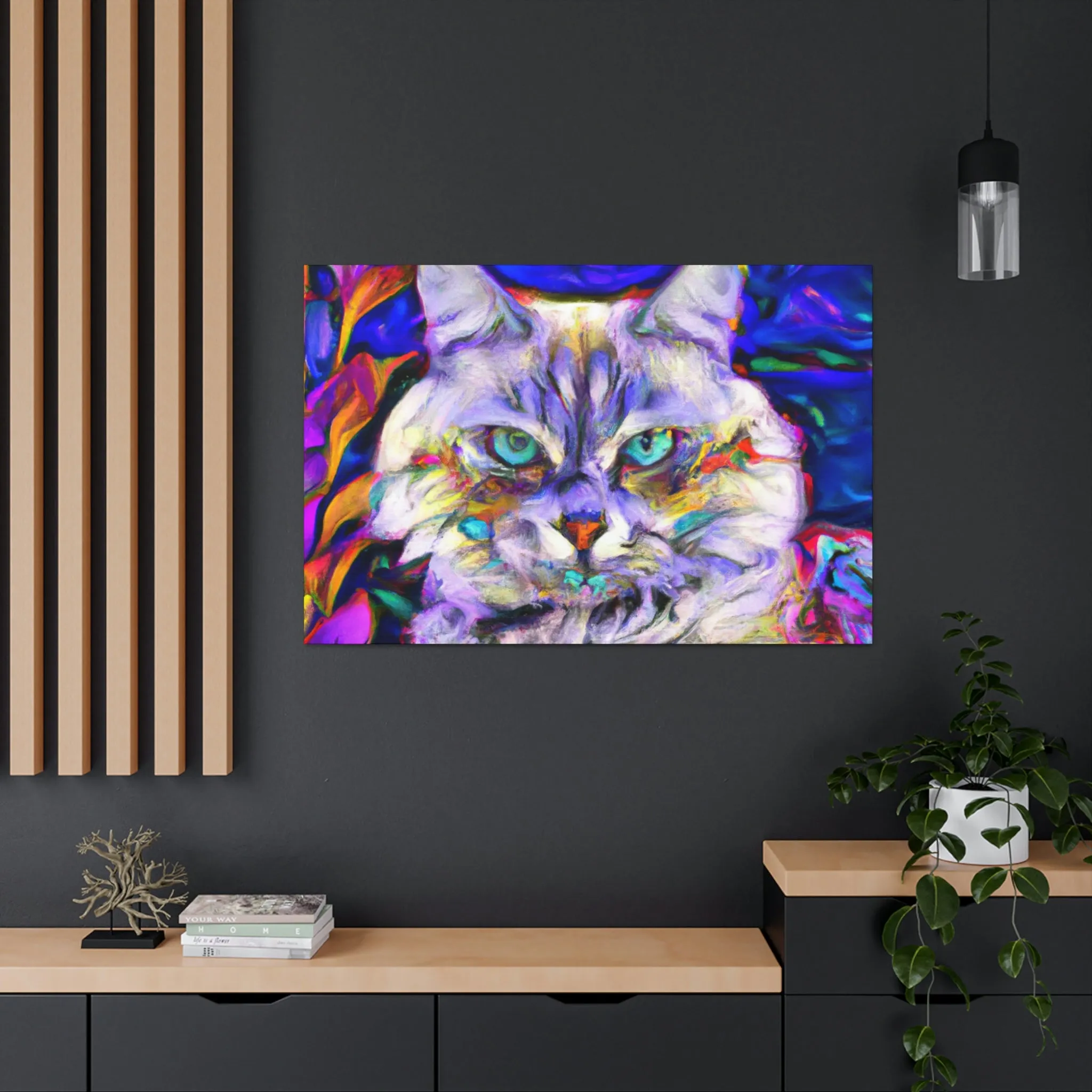 Floral Feline. - Canvas