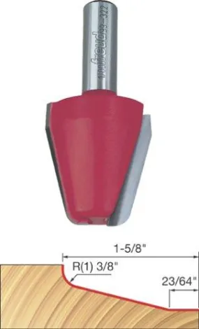 Freud 99-322: 1-1/2" (dia.) Vertical Raised Panel Bit with 1/2" shank, 3/8" large radius