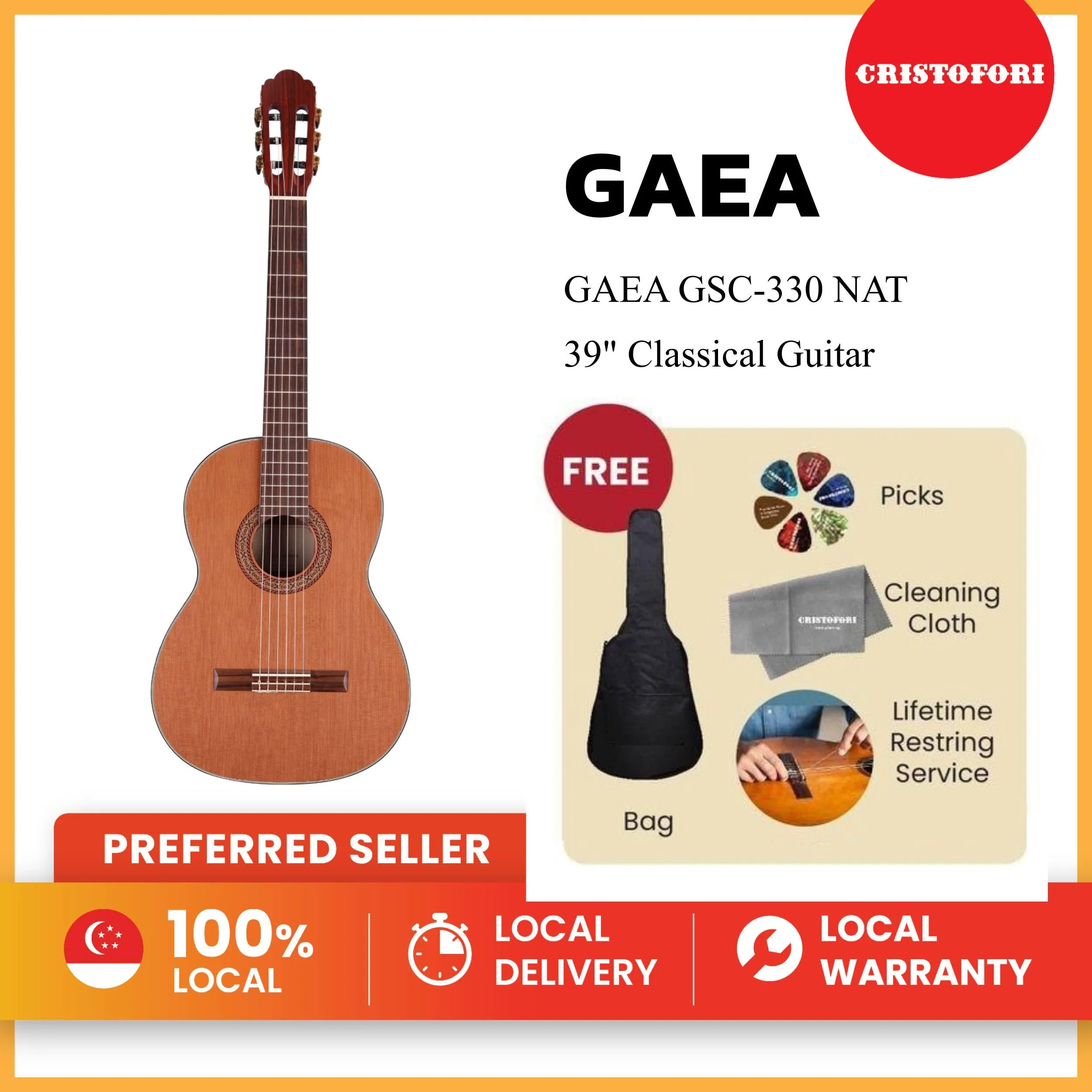 GAEA GSC-330 NAT 39" Classical Guitar