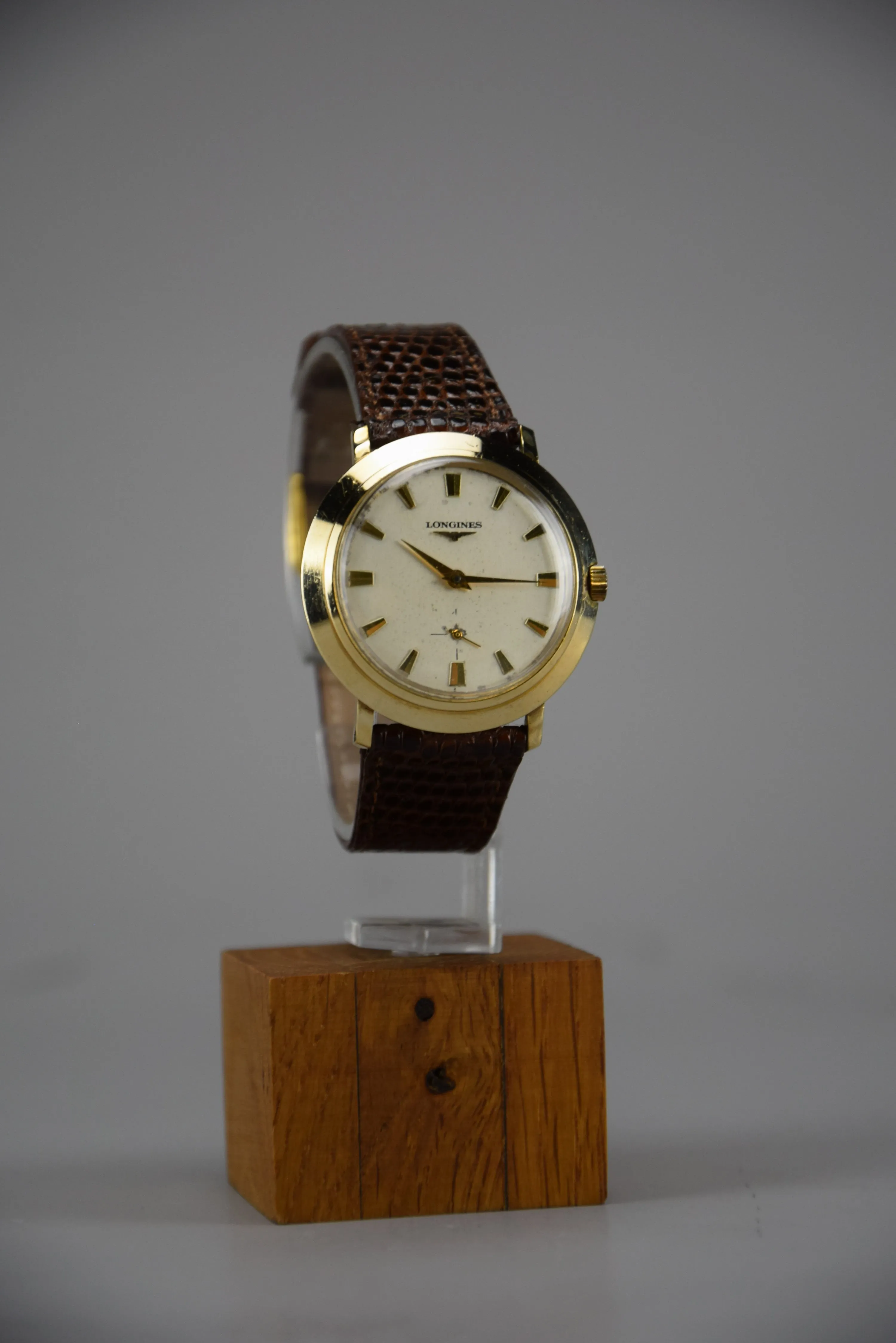 Gold Mid Century Longines Swiss Made Wristwatch