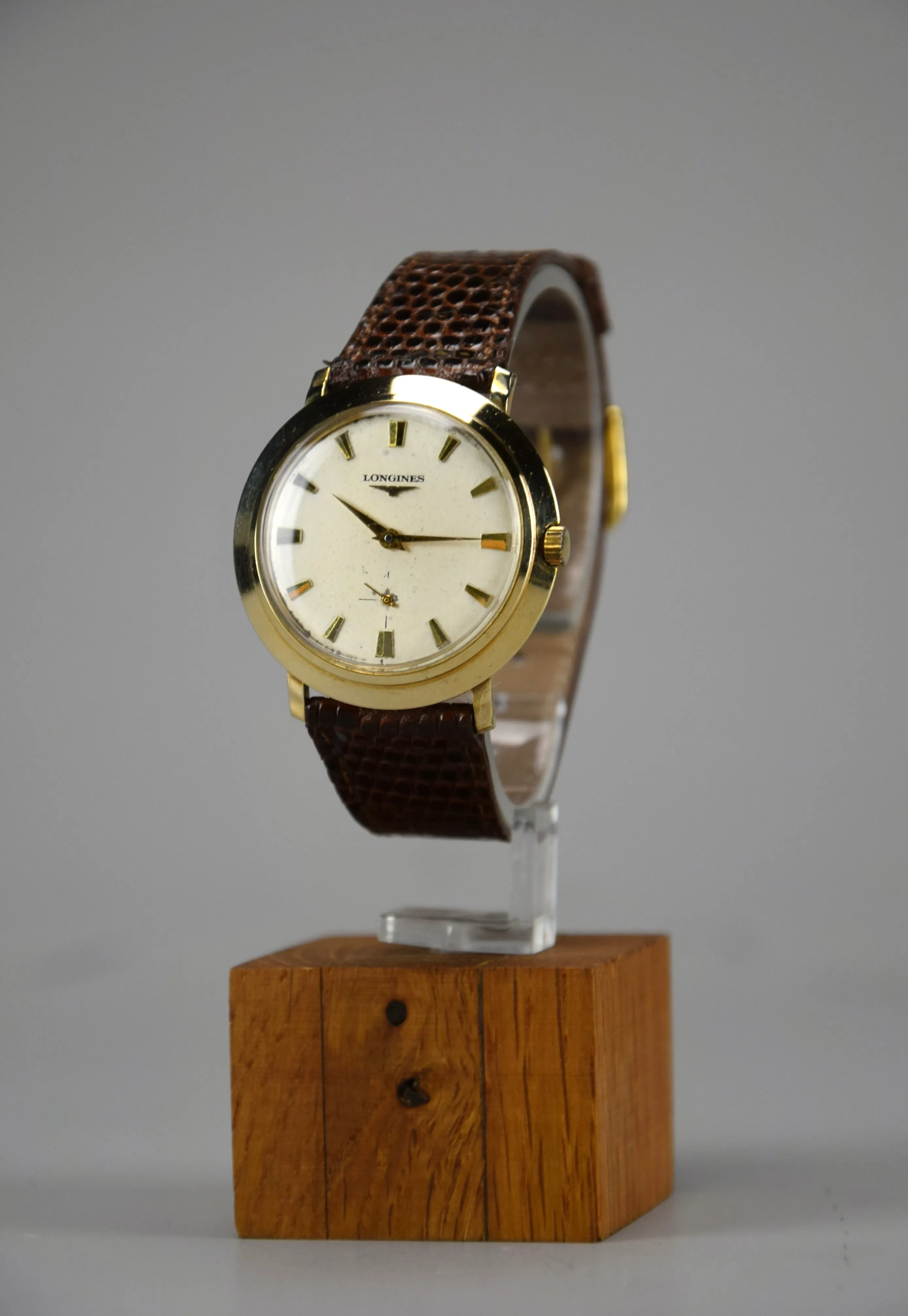 Gold Mid Century Longines Swiss Made Wristwatch