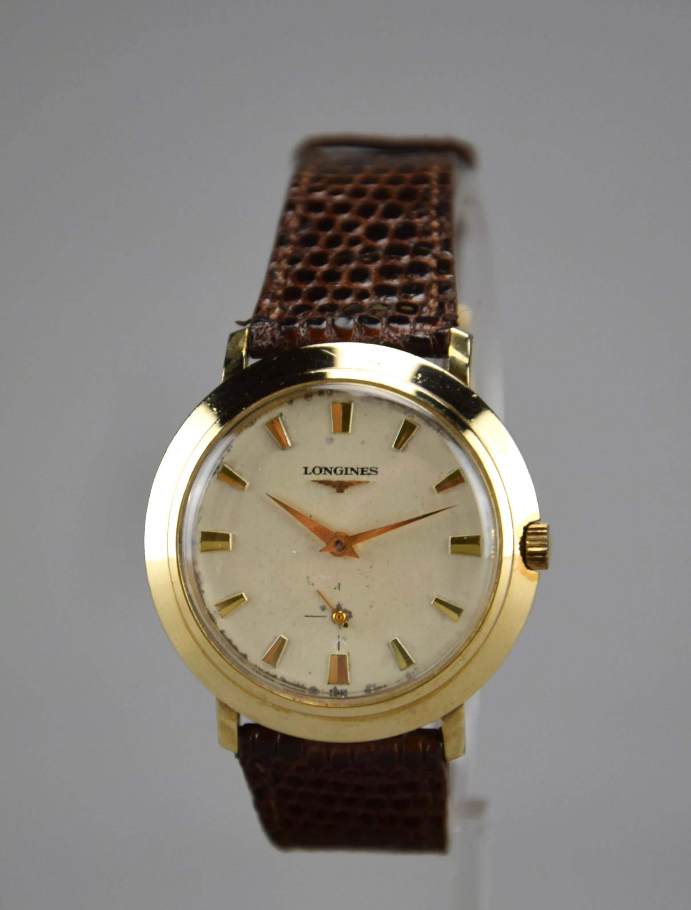 Gold Mid Century Longines Swiss Made Wristwatch