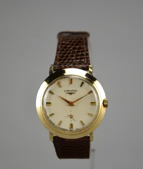 Gold Mid Century Longines Swiss Made Wristwatch