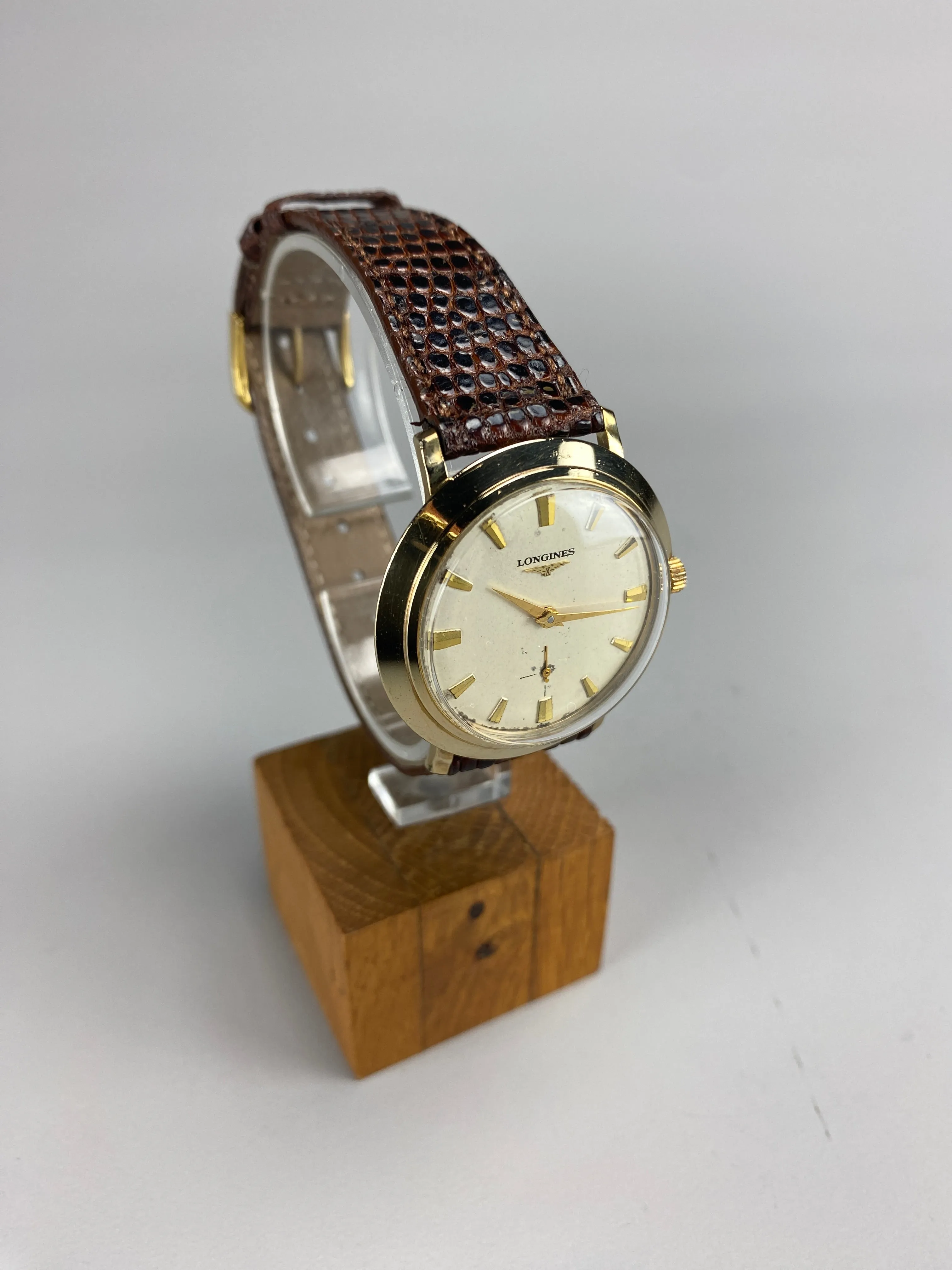 Gold Mid Century Longines Swiss Made Wristwatch