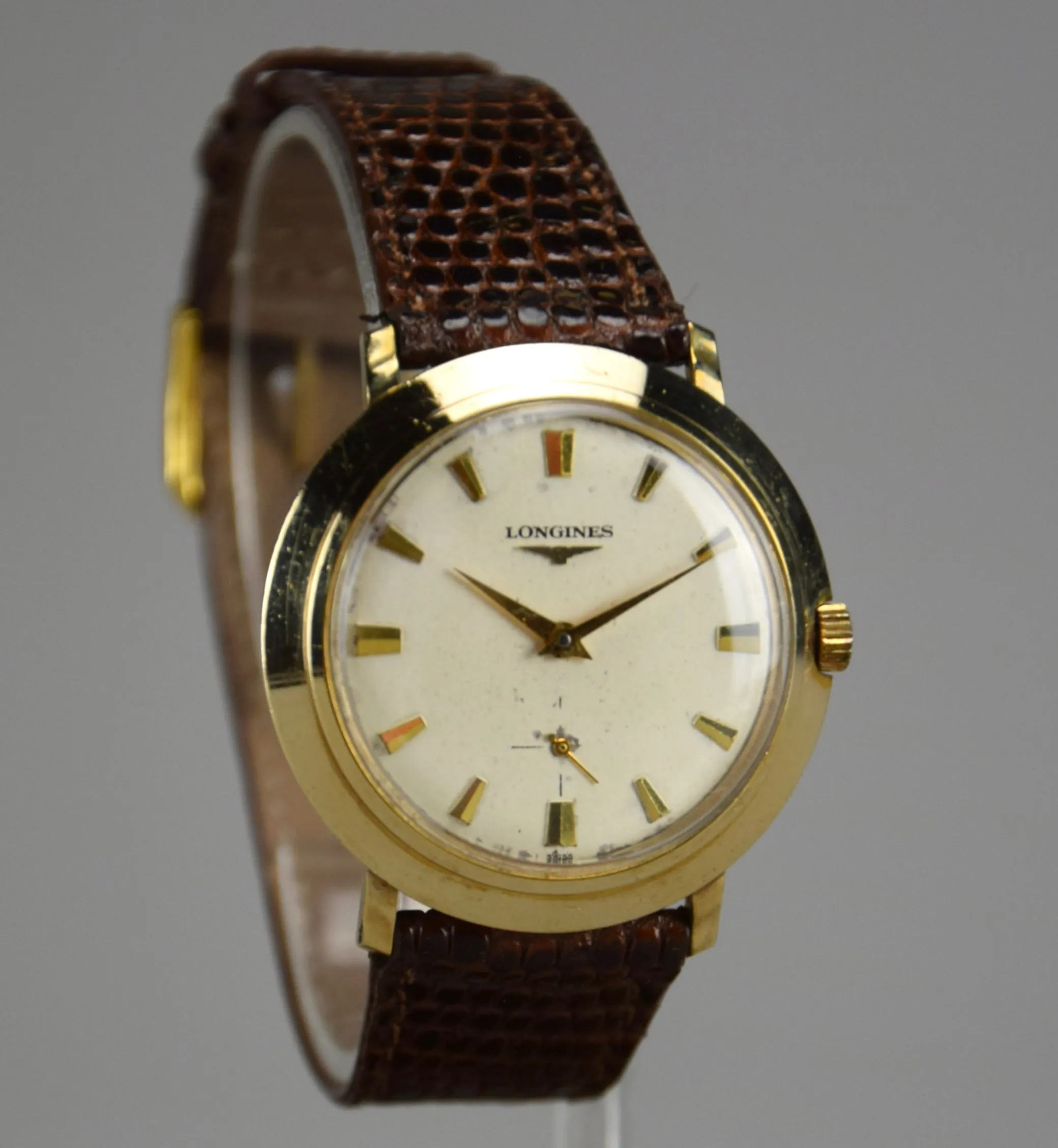 Gold Mid Century Longines Swiss Made Wristwatch