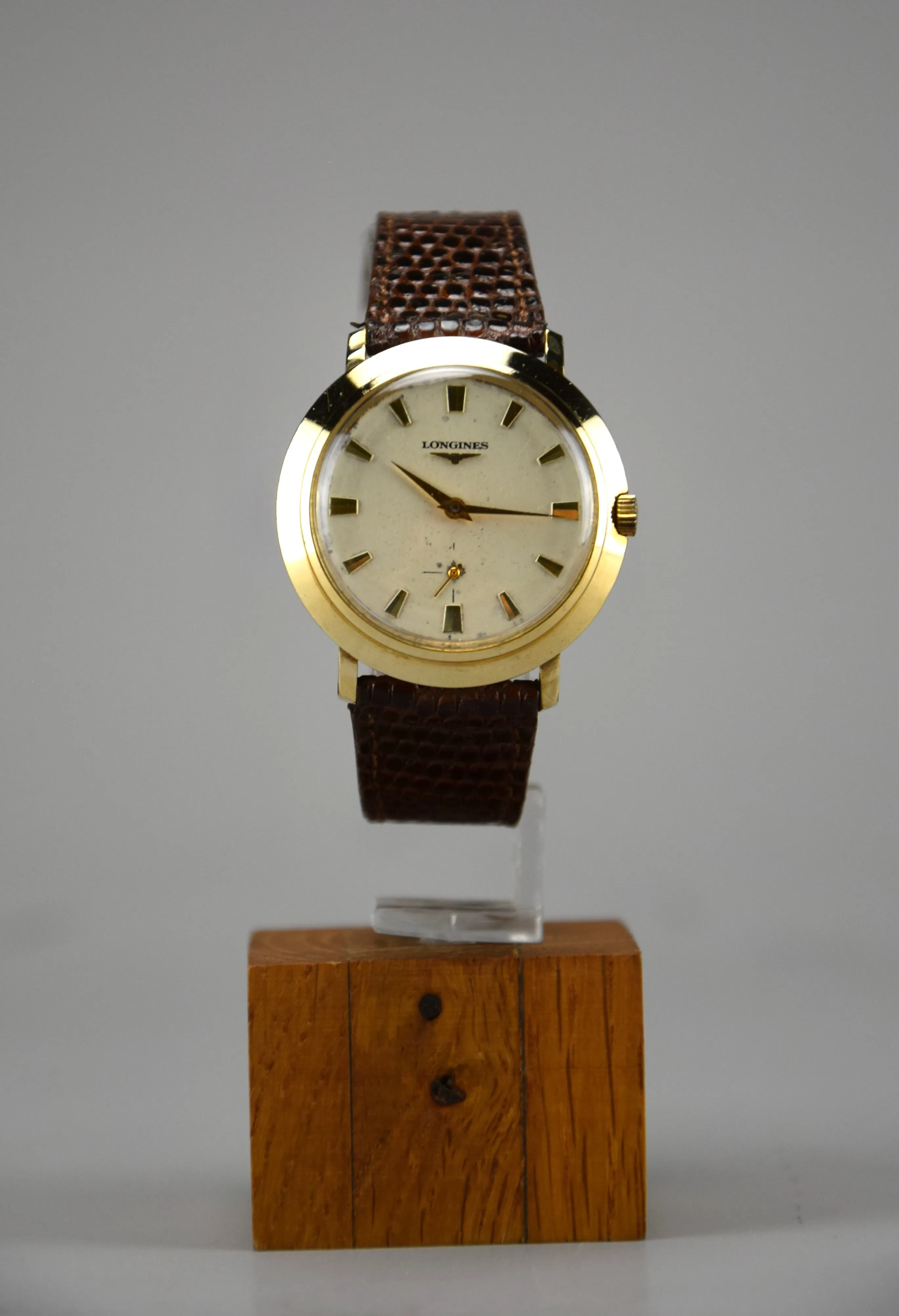 Gold Mid Century Longines Swiss Made Wristwatch