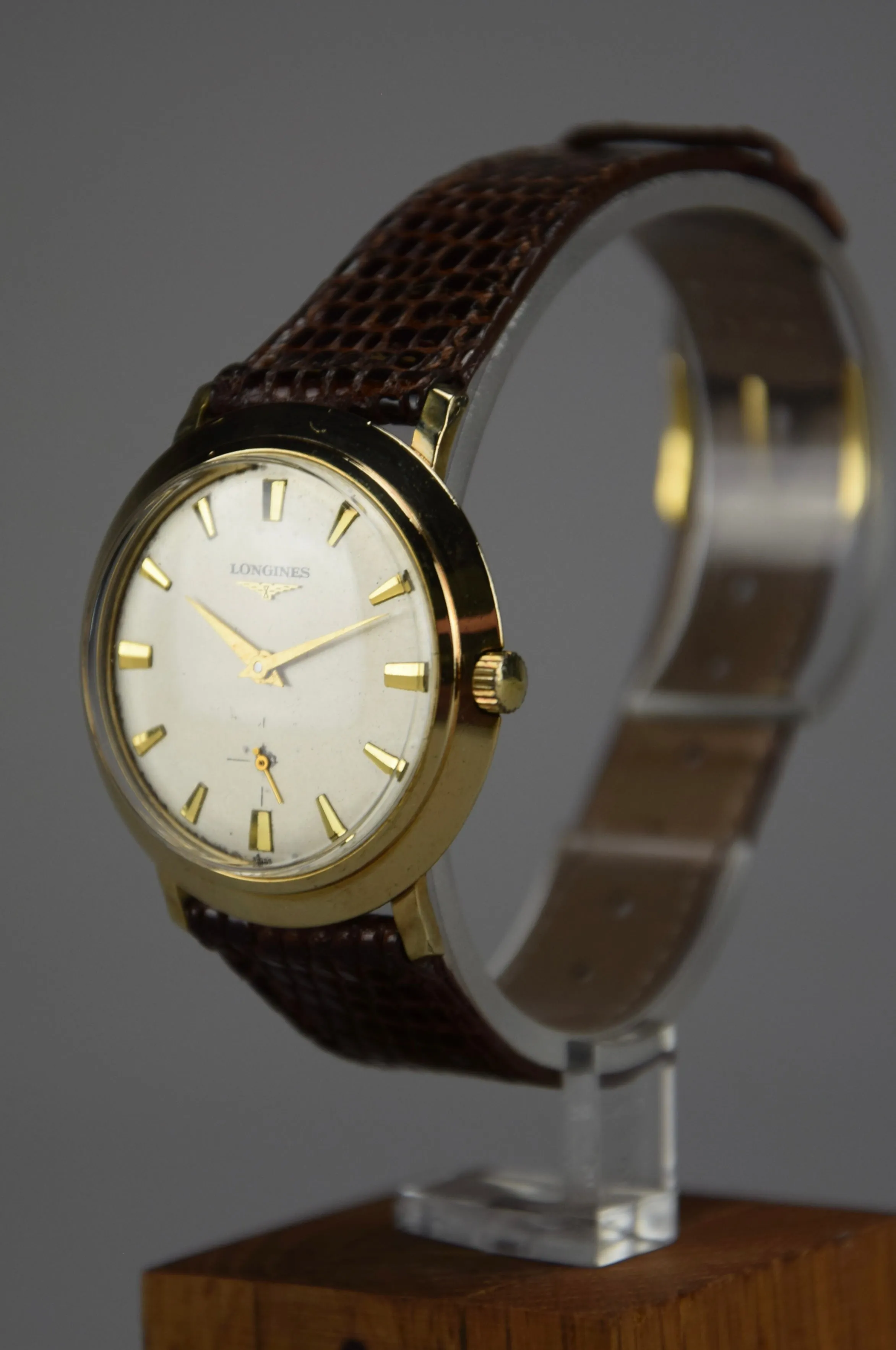 Gold Mid Century Longines Swiss Made Wristwatch