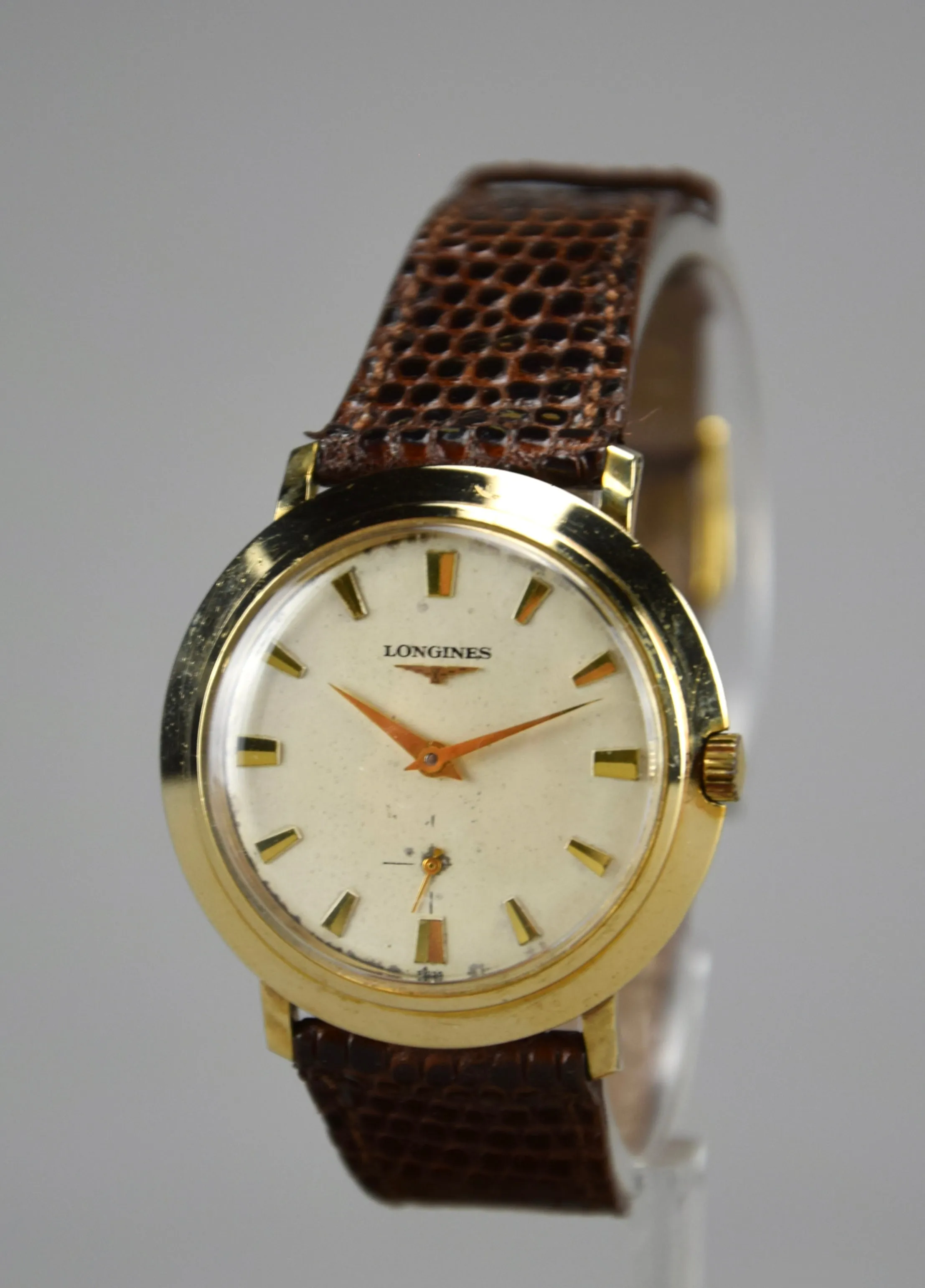 Gold Mid Century Longines Swiss Made Wristwatch