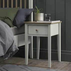 Grey Bedside Table with Oak Top