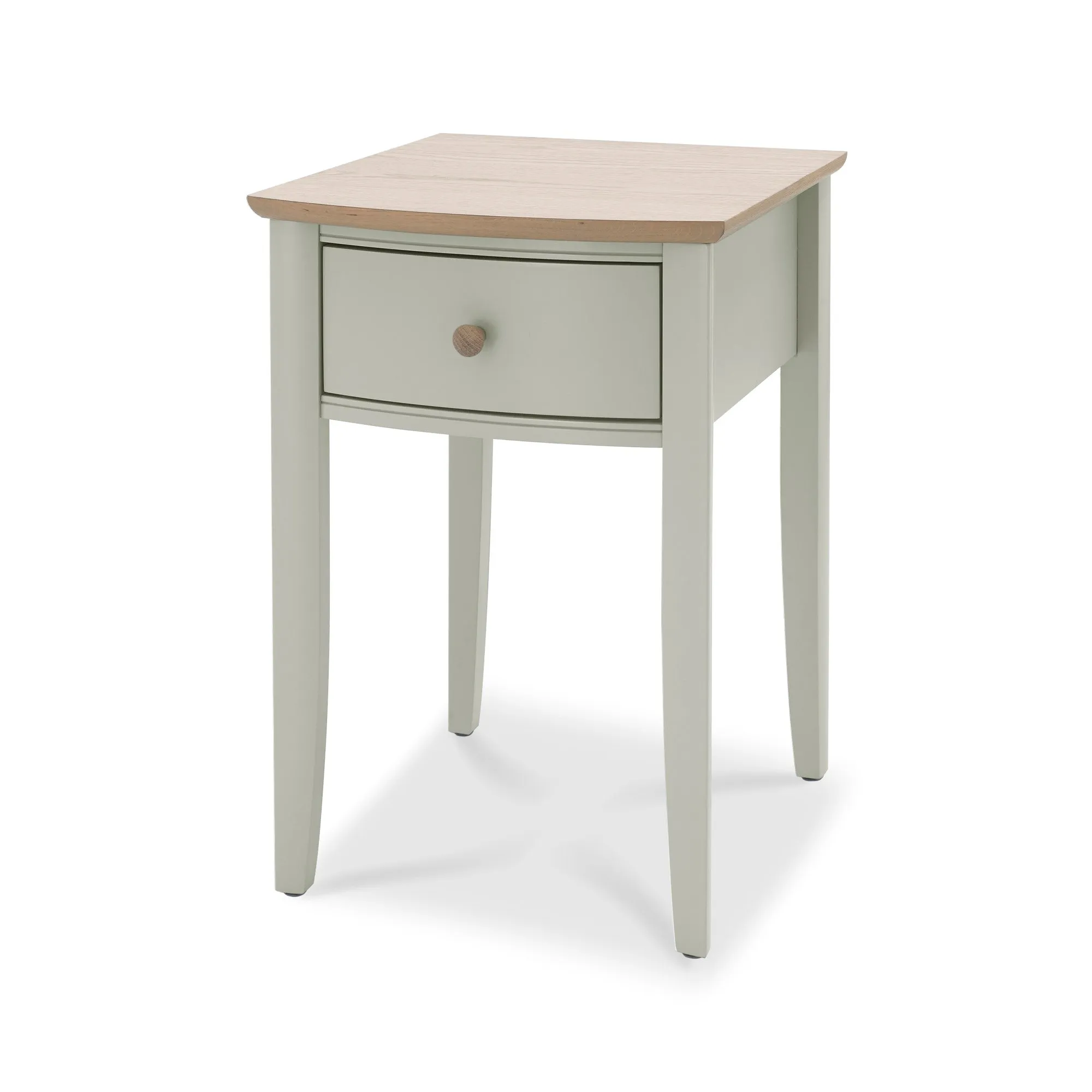 Grey Bedside Table with Oak Top