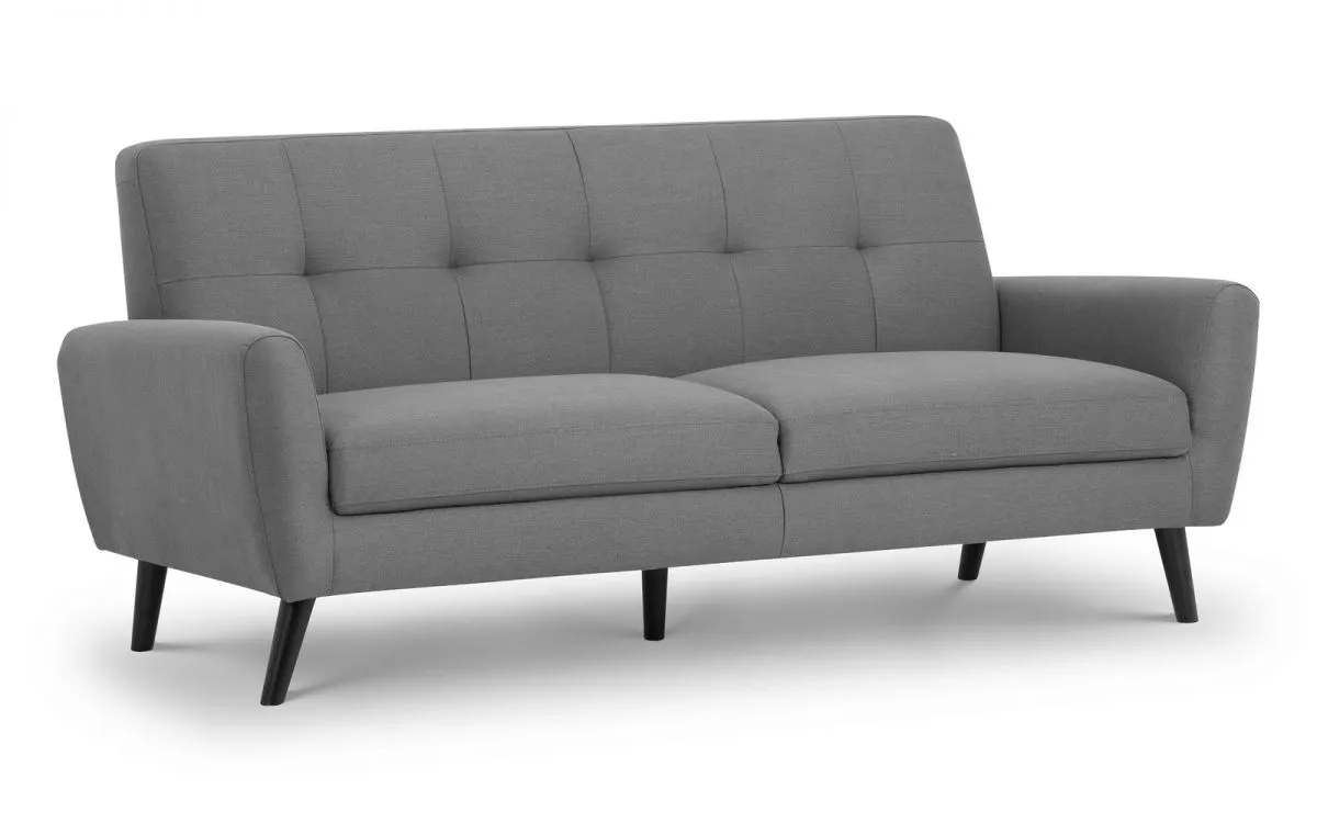 Grey Velvet 3 Seater Sofa