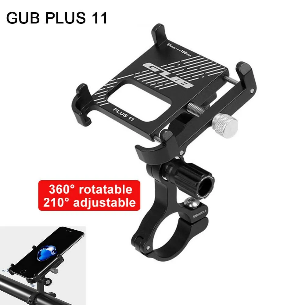 GUB PLUS 11 Bicycle Aluminum Alloy Mobile Phone Holder Mountain MTB Bike Motorcycle Electric Bicycle Bracket Cell Phone Stand