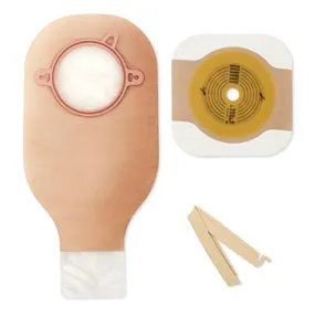 Hollister 19103 New Image 2-Piece Non-Sterile Drainable Colostomy/Ileostomy Kit 2-1/4" Flange, 1-3/4" Stoma Opening, 12" L, Ultra-Clear, Clamp Closure, Disposable