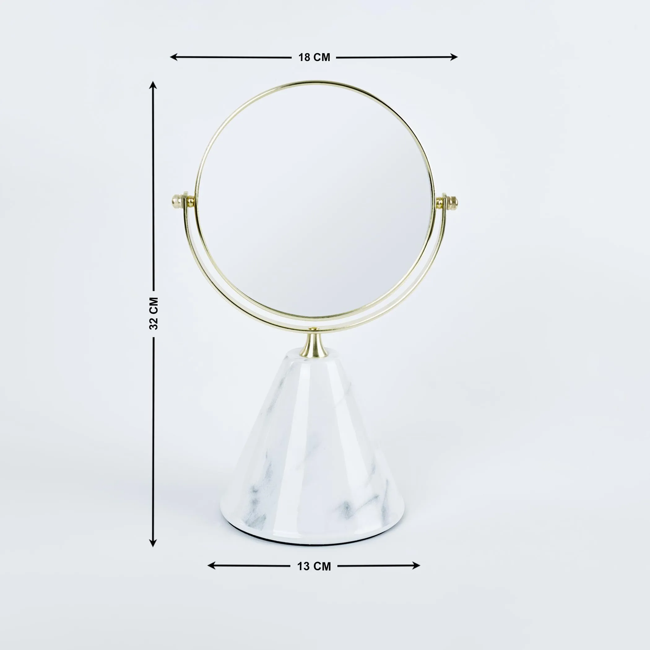 Home Centre Aubree Ceramic Rotating Tabletop Mirror - 18x32cm