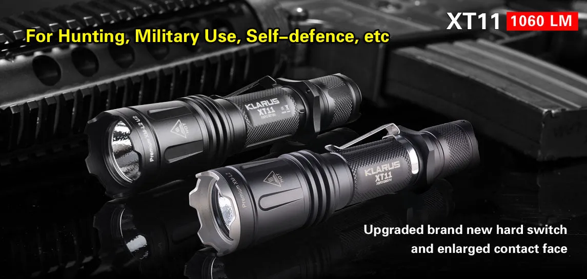 Klarus XT11 CREE XM-L2 U2 LED Flashlight Grey - 1060 Lumens - With Battery