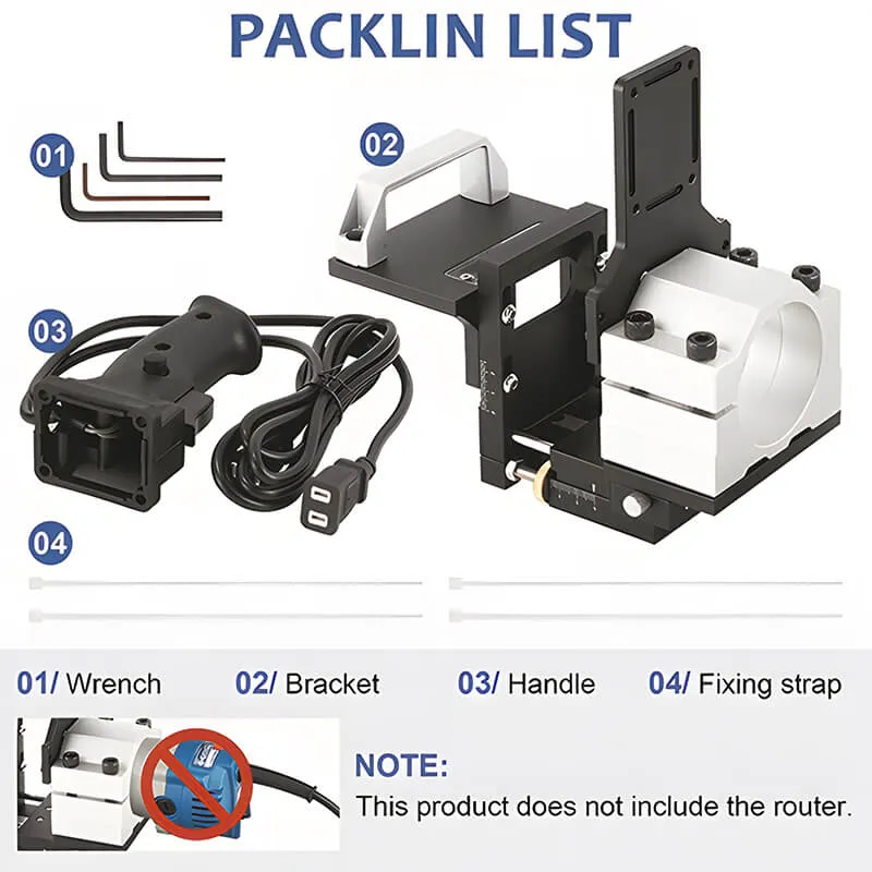 Levoite™ Mortising Jig Loose Tenon Joinery System Adjustable Trimmer Holder Bracket