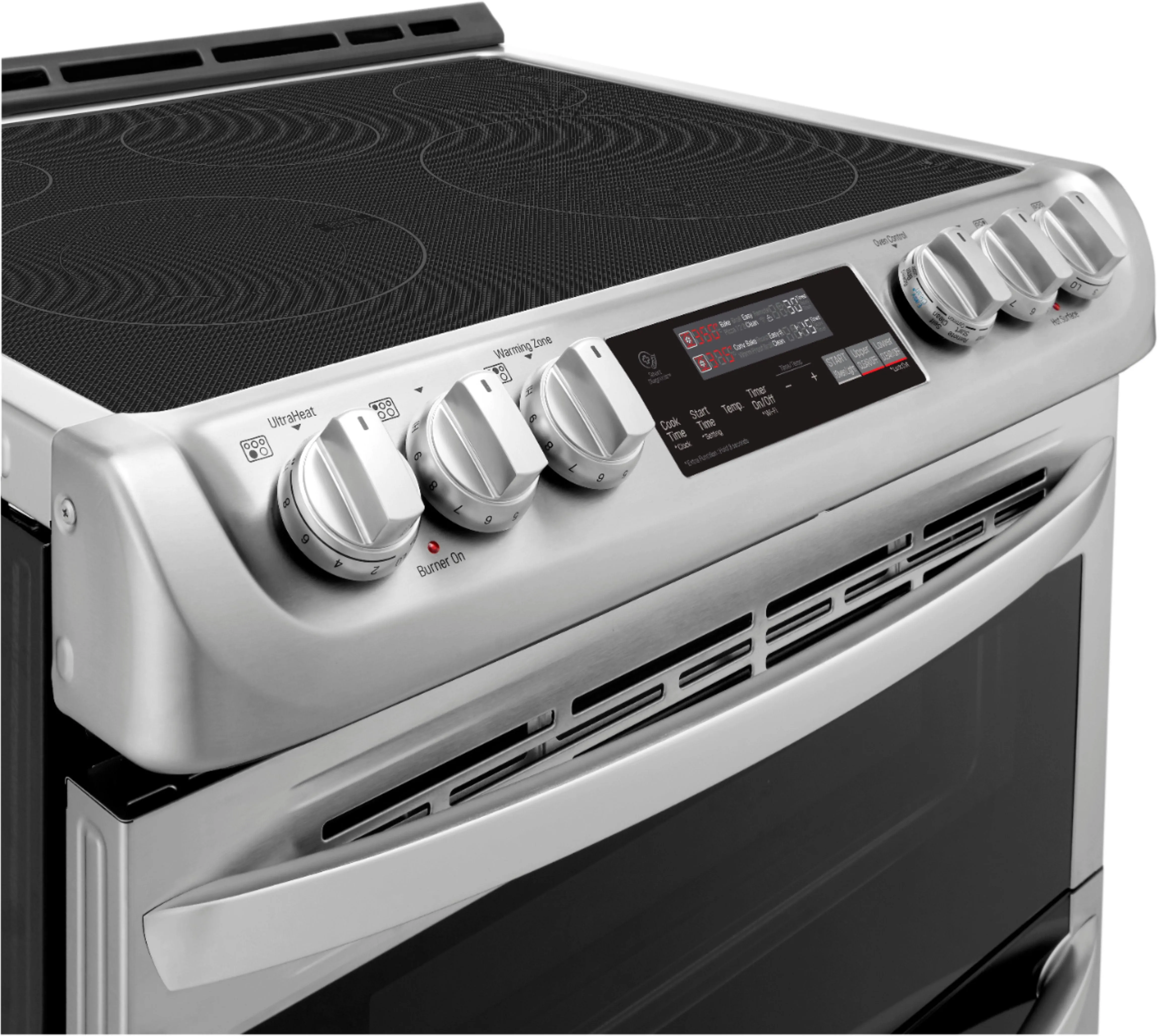 LG - 7.3 Cu. Ft. Self-Clean Slide-In Double Oven Electric Smart Wi-Fi Range with ProBake Convection - Stainless steel