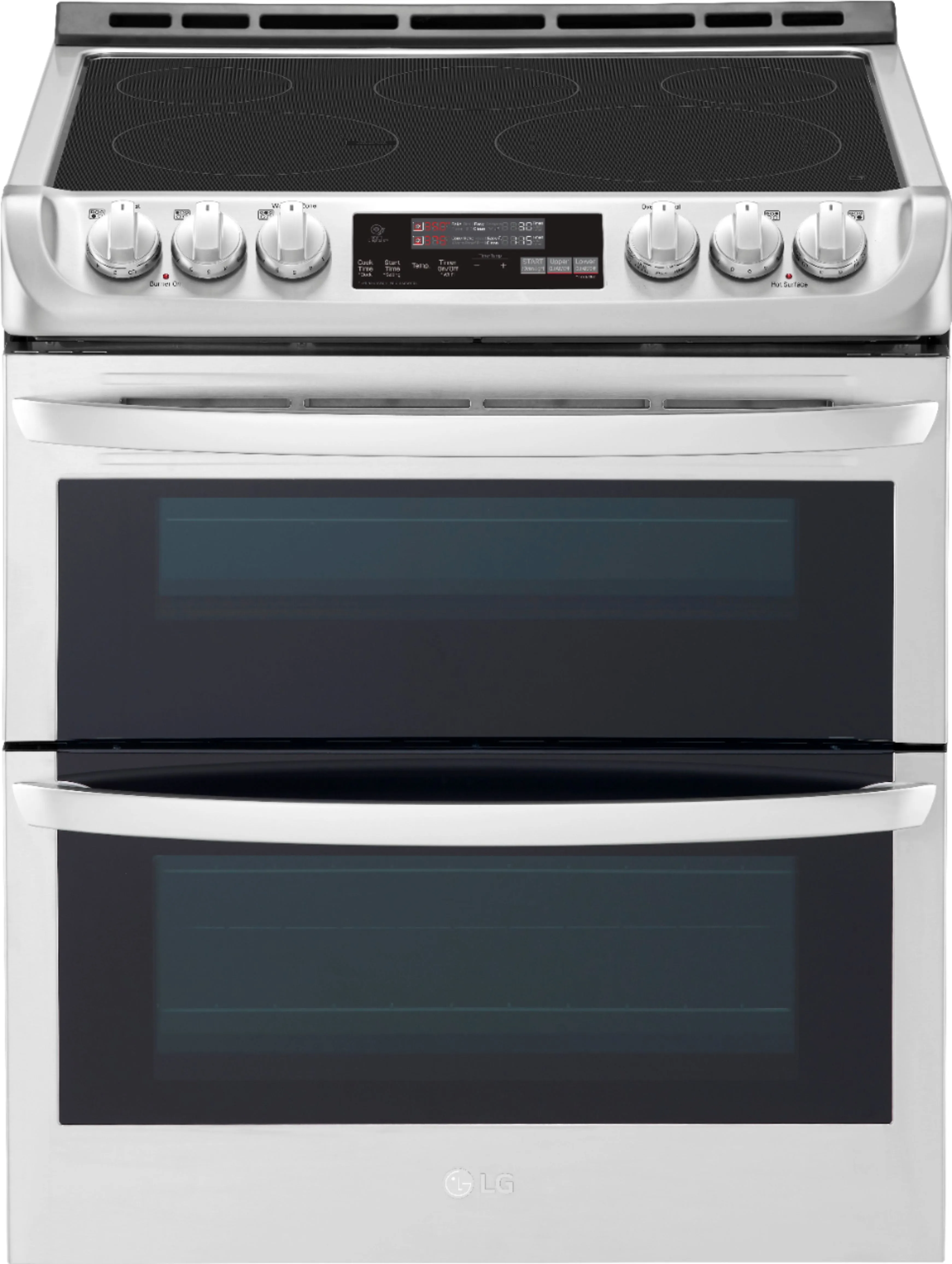 LG - 7.3 Cu. Ft. Self-Clean Slide-In Double Oven Electric Smart Wi-Fi Range with ProBake Convection - Stainless steel