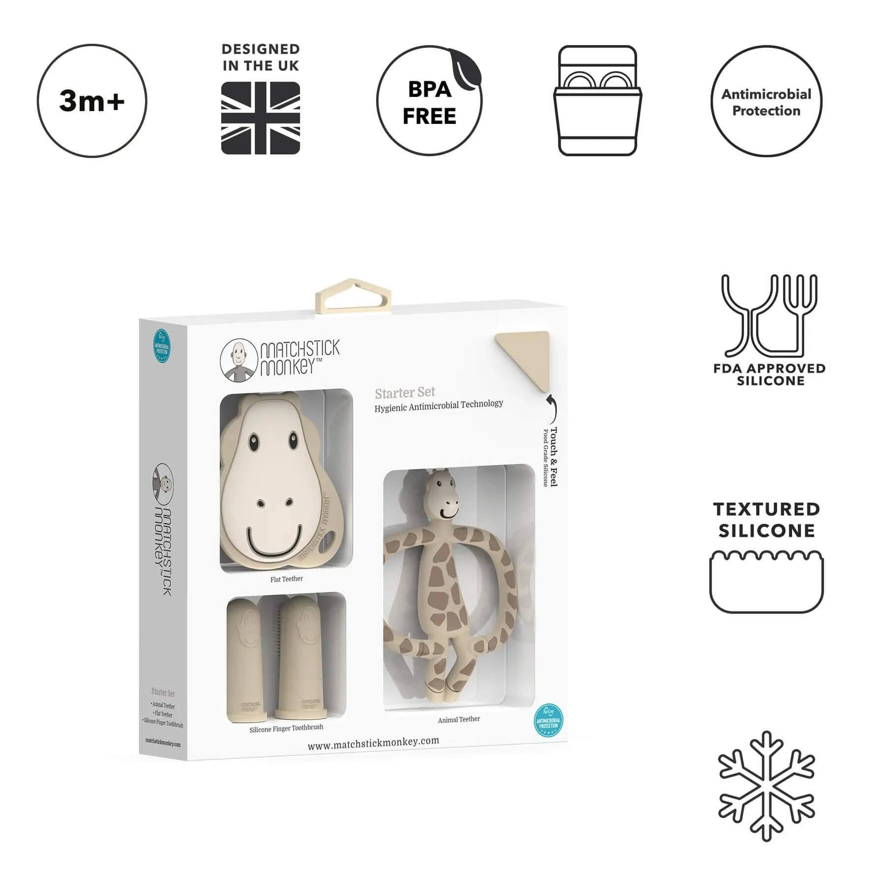 Matchstick Monkey Teething Starter Set (Gigi Giraffe)