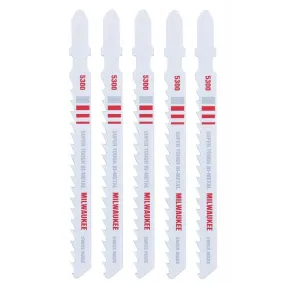 Milwaukee 4 in. Bi-Metal T-Shank General cutting Jig Saw Blade 6 TPI 5 pk