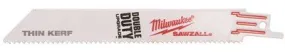 Milwaukee Sawzall Blade 6 Inch  Long With 1/2 Inch  Universal Shank 5 Tpi 5 Per Pack