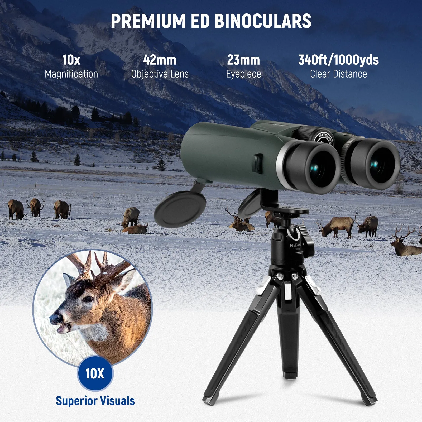 NEEWER LS-T21 10X42 ED Binocular Set